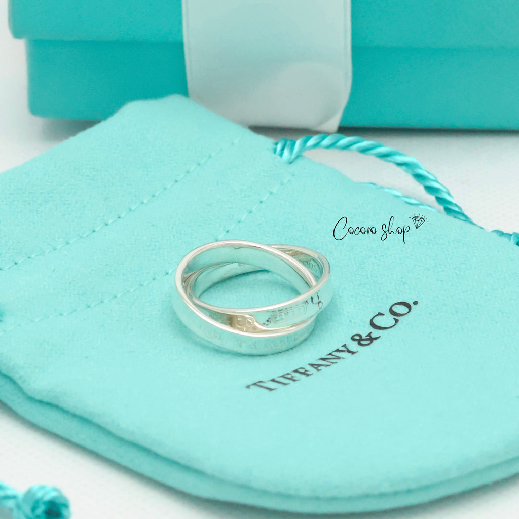 Tiffany & Co. 1837 Interlocking Circles Double Ring  Sterling Silver 925