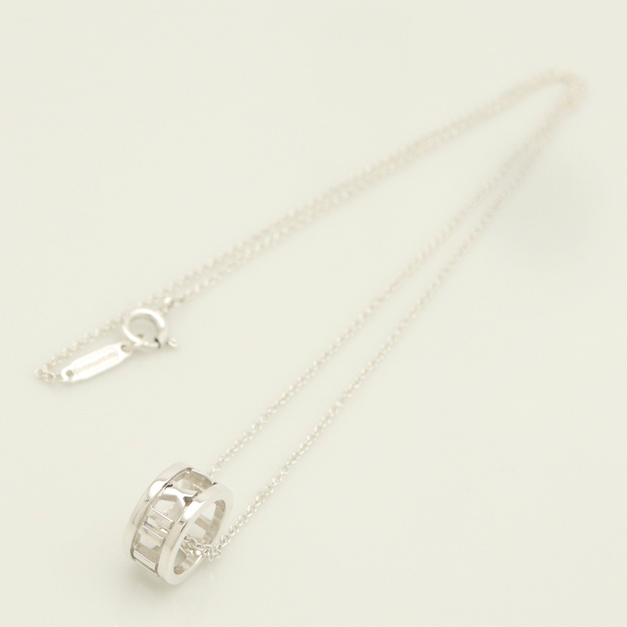 Tiffany & Co. Atlas Ring Pendant Necklace Sterling Silver 925