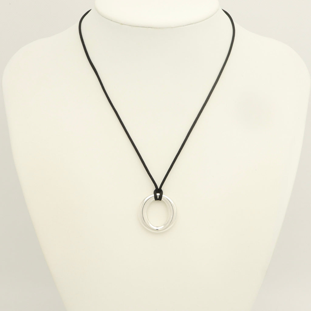  Tiffany & Co. Seviana Silk Cord Necklace Sterling Silver 925