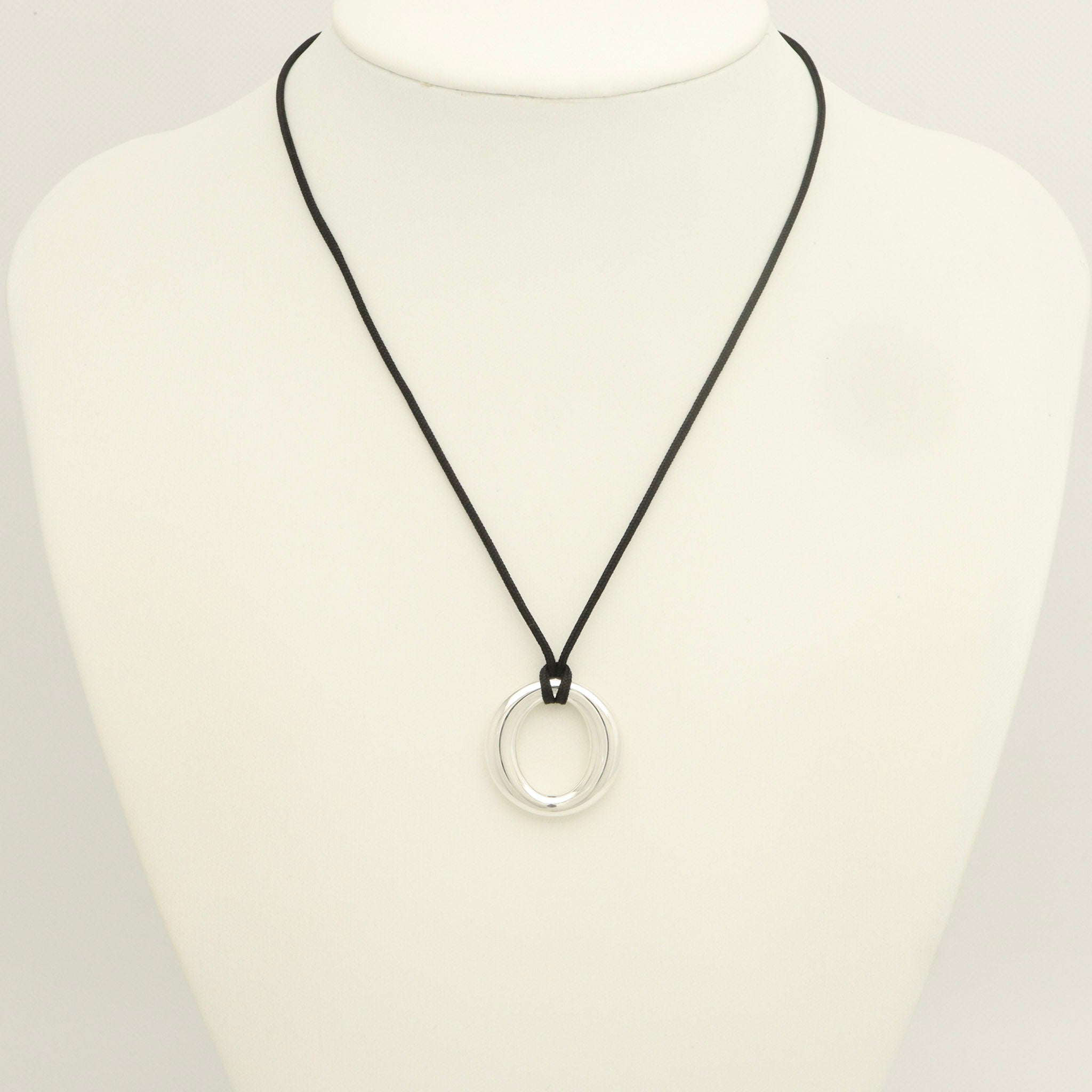  Tiffany & Co. Seviana Silk Cord Necklace Sterling Silver 925