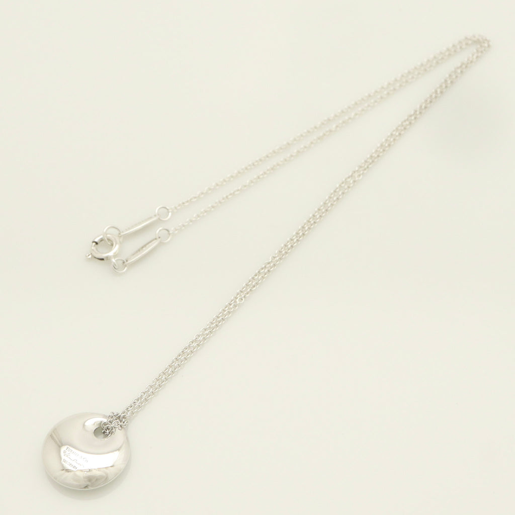Tiffany & Co. Small Round Circle Disc Necklace Pendant Sterling Silver 925