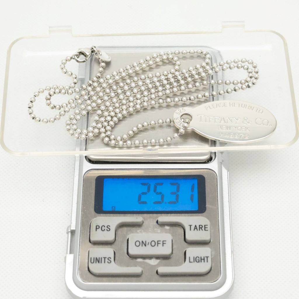 TIFFANY&Co.リターントゥ ティファニー オーバル タグ ボール チェーン ネックレス AG925