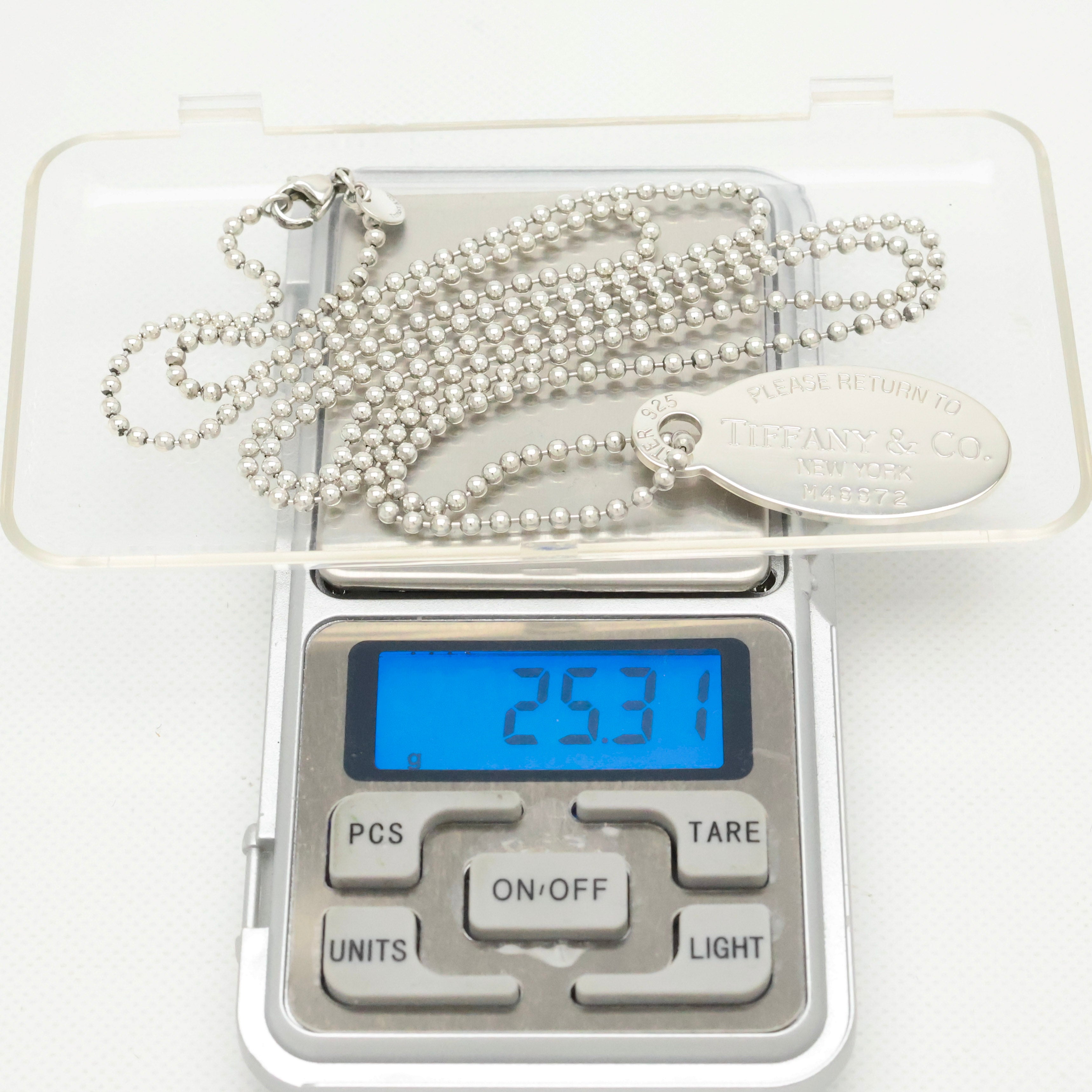 TIFFANY&Co.リターントゥ ティファニー オーバル タグ ボール チェーン ネックレス AG925