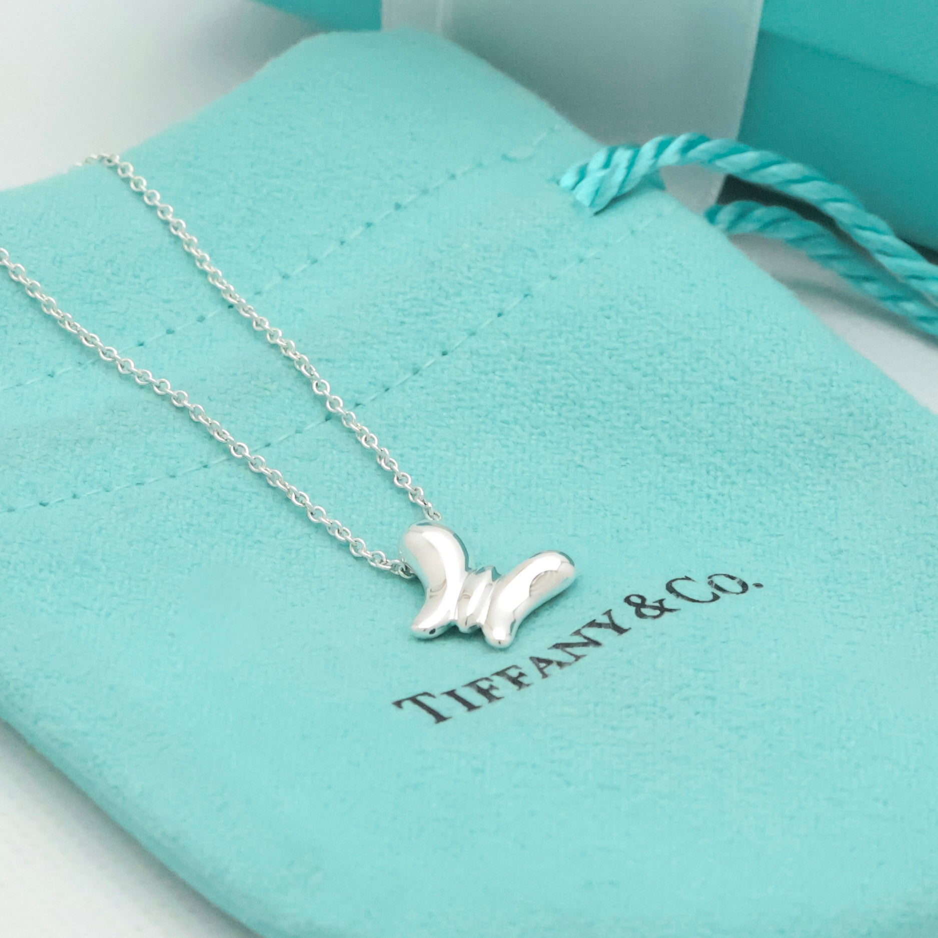 TIFFANY&Co. ミニ バタフライ 蝶 ネックレス AG925