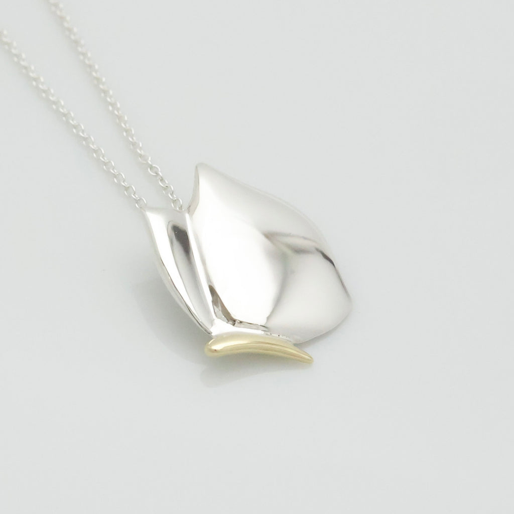 TIFFANY&Co. 蝶 バタフライ コンビ ネックレス AG925 AU750