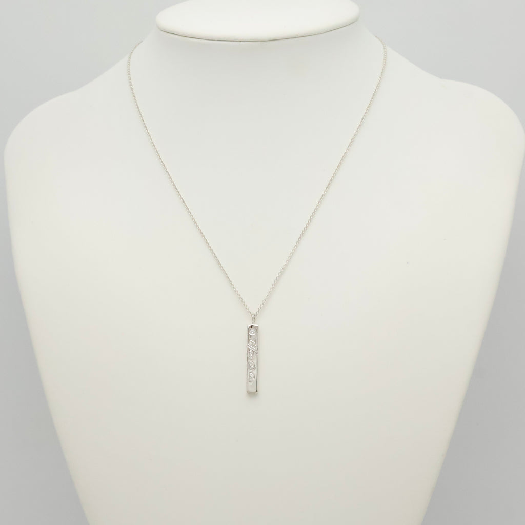 Tiffany & Co. Notes Diamond Bar Necklace Sterling Silver 925