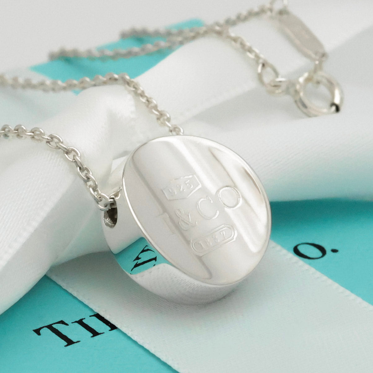 Tiffany & Co. 1837 Concave Circle Necklace Sterling Silver 925