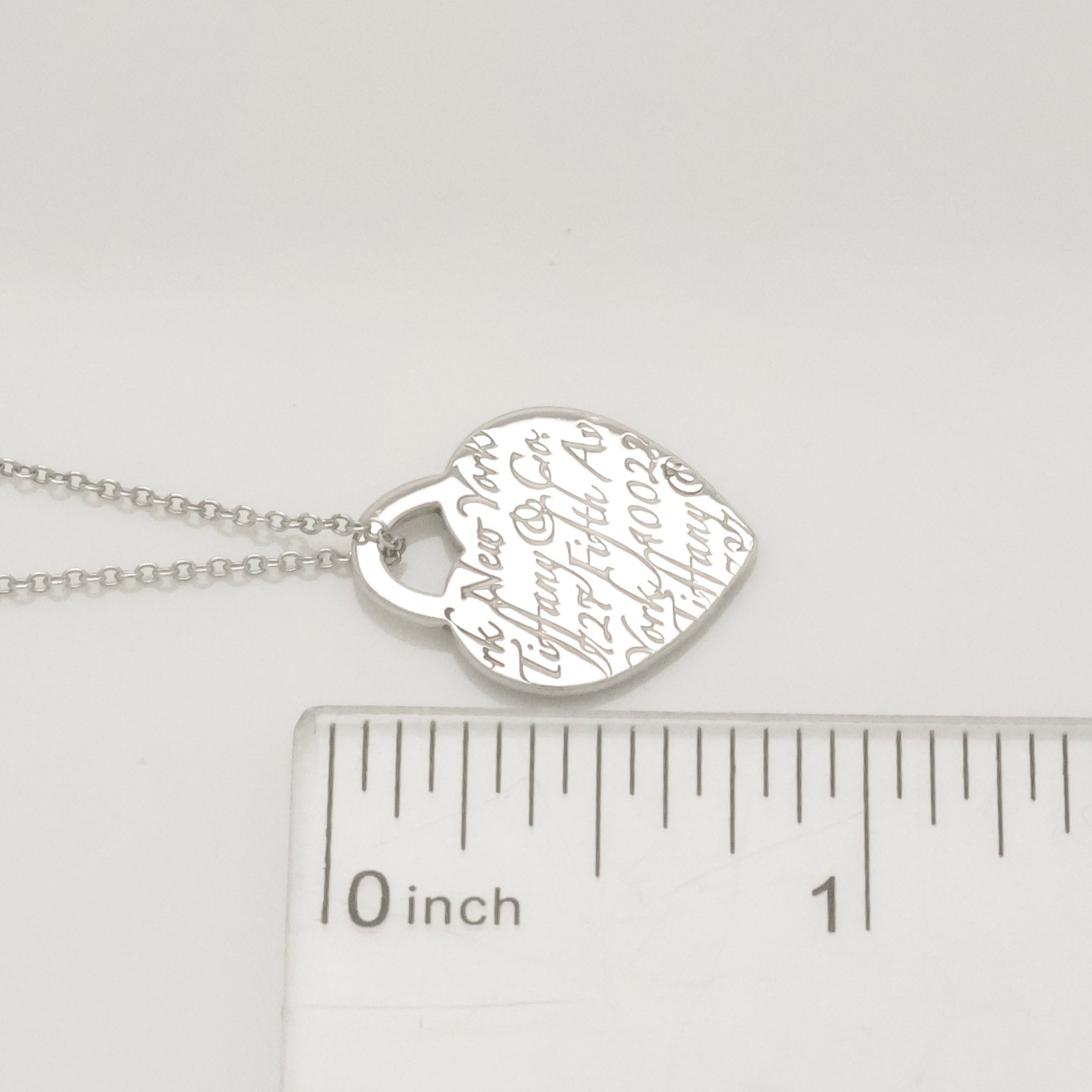 Tiffany & Co. Notes I LOVE YOU Heart Pendant Necklace Sterling Silver 925