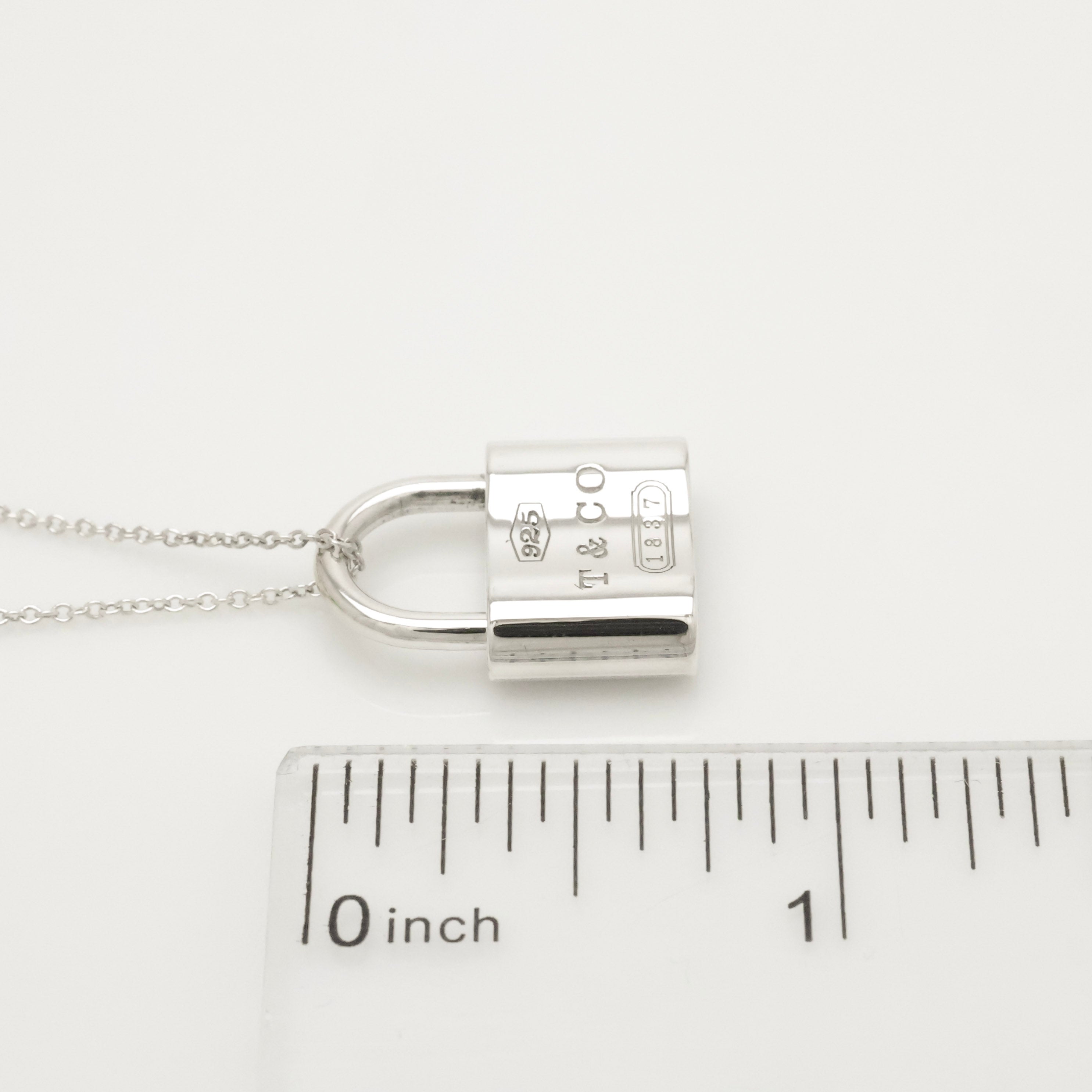 Tiffany & Co 1837 Padlock Necklace Pendant Sterling Silver 925 Chain
