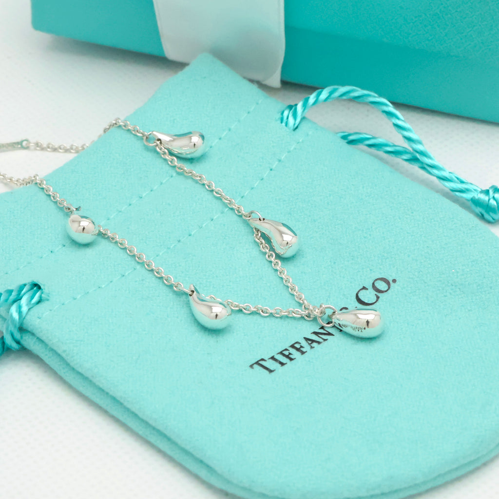 Tiffany & Co. Peretti Five 5 Teardrop Bracelet Sterling Silver 925