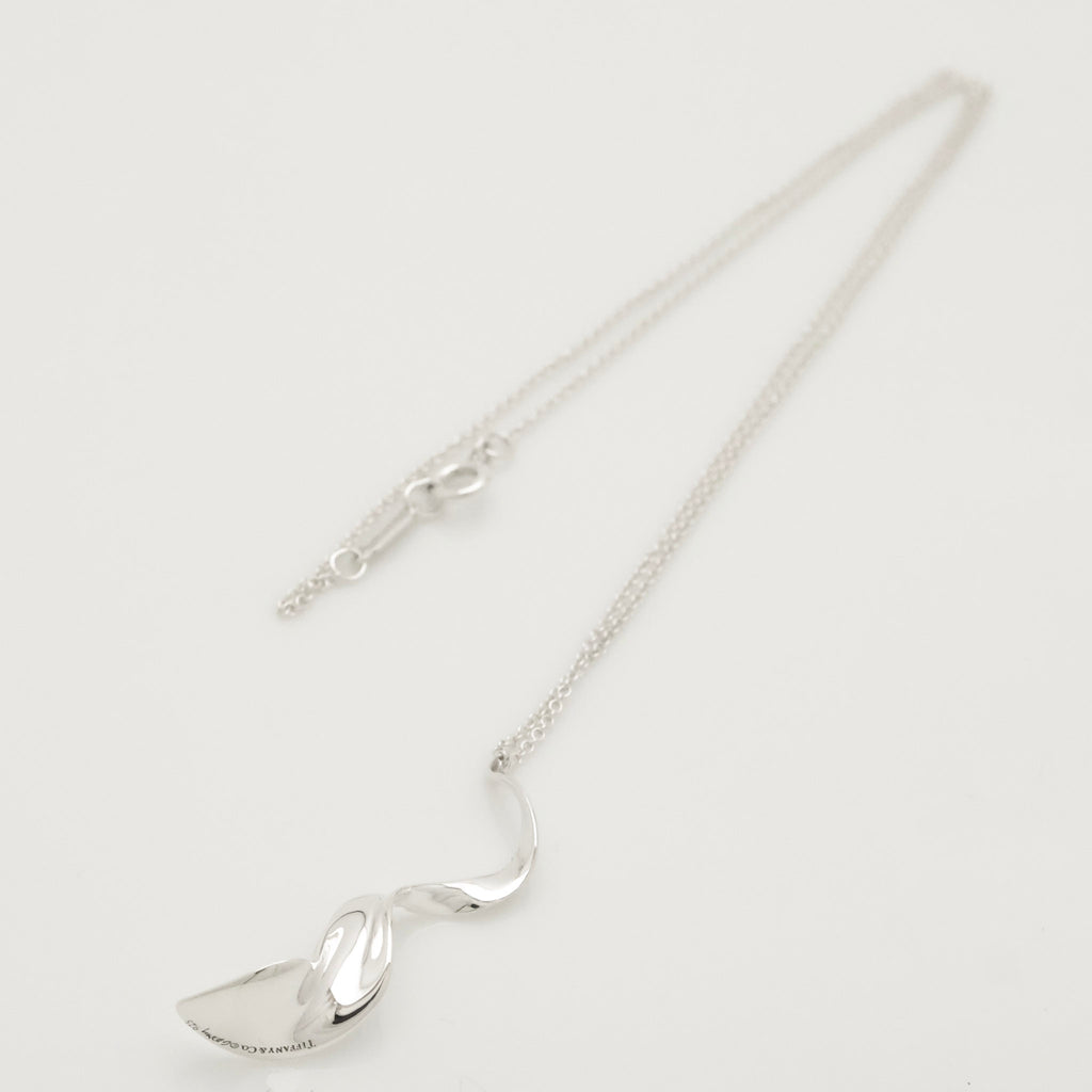 Tiffany & Co. Frank Gehry Orchid Drop Pendant Necklace Sterling Silver 925