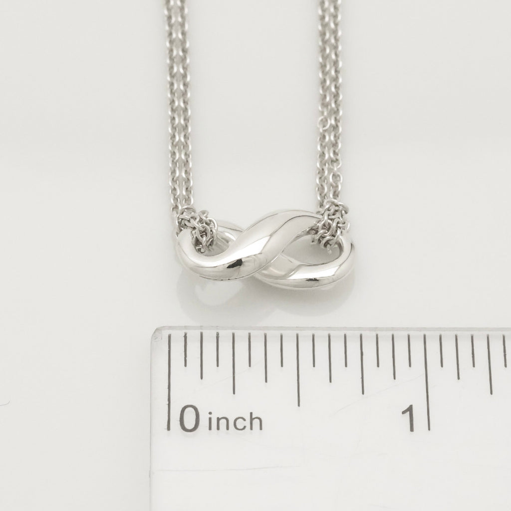 Tiffany & Co. Infinity Double Chain Necklace Sterling Silver 925