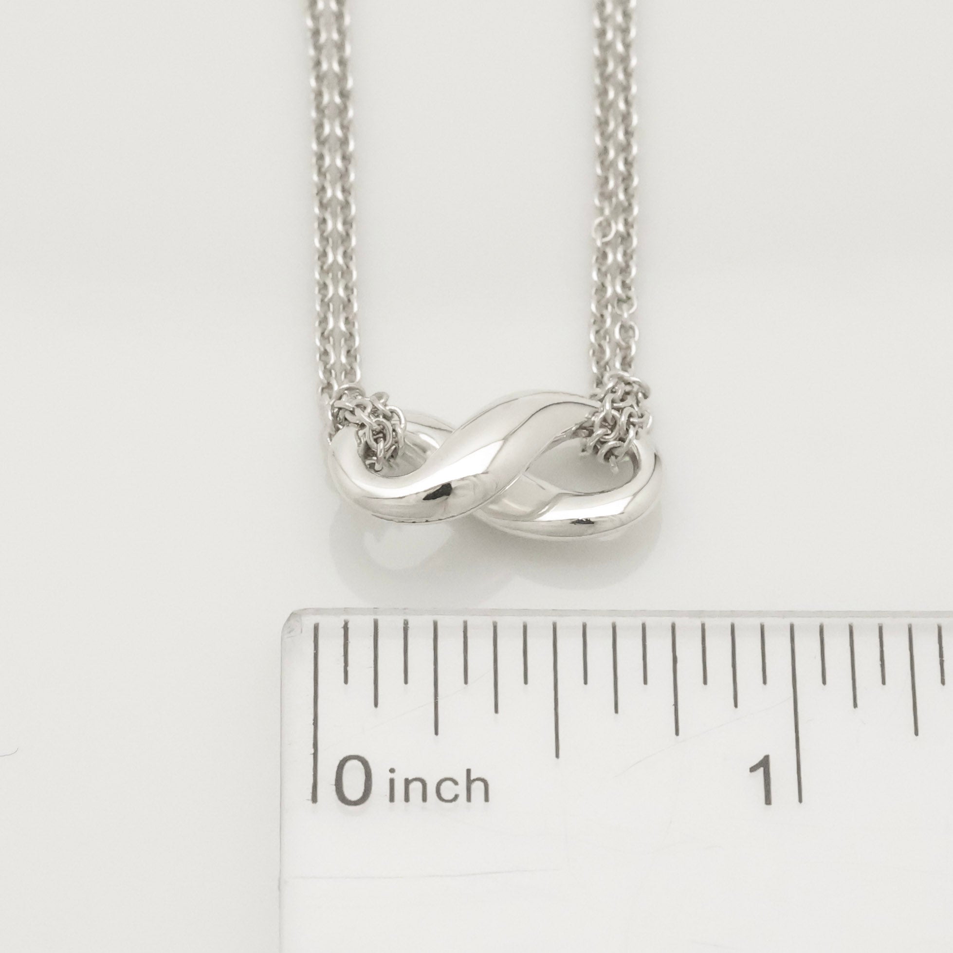Tiffany & Co. Infinity Double Chain Necklace Sterling Silver 925