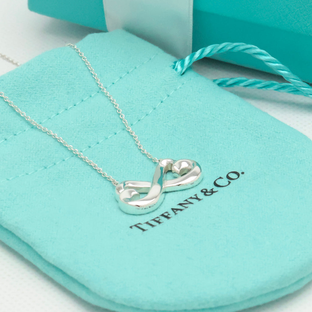  Tiffany & Co. Picasso Double Loving Heart Necklace Sterling Silver 925