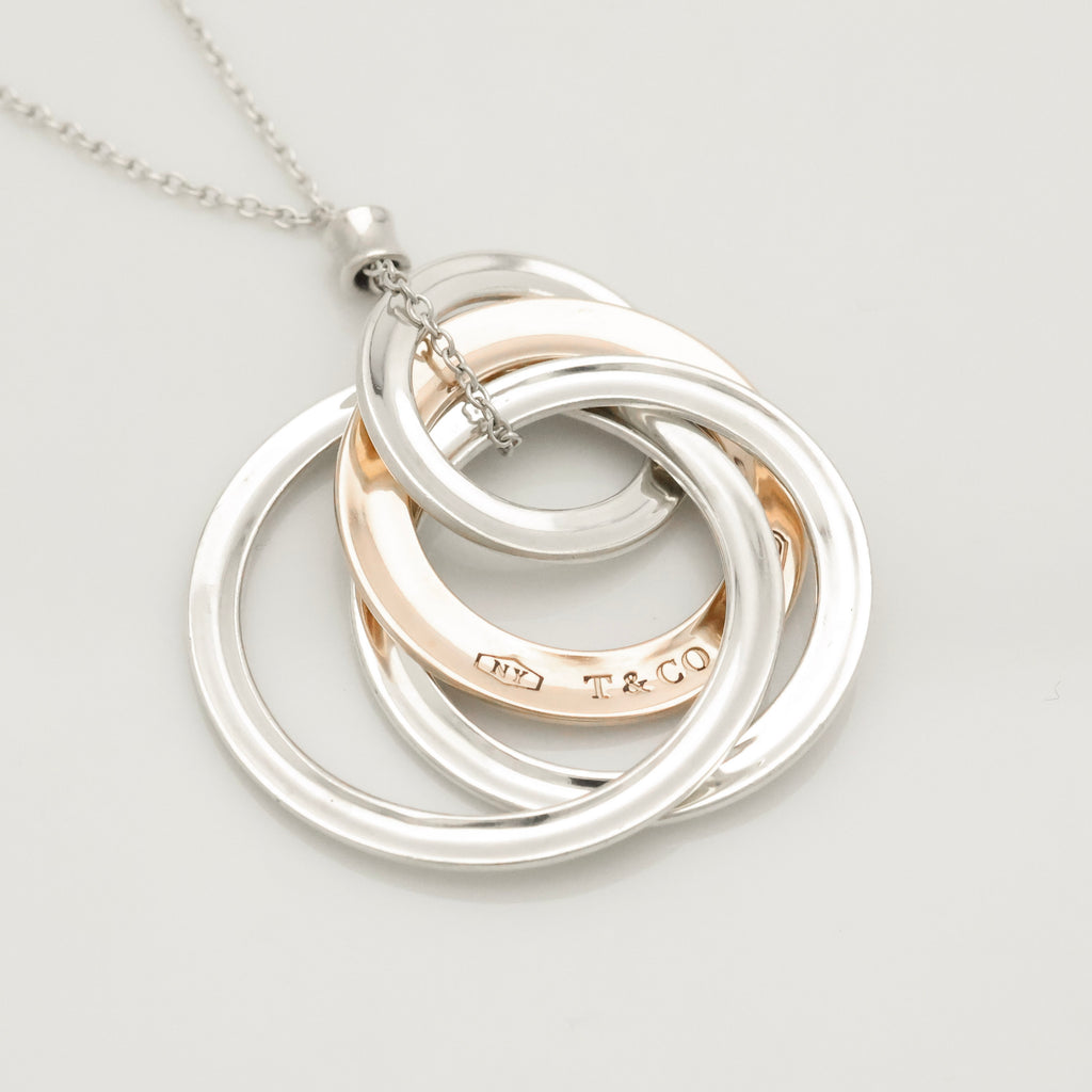 TIFFANY&Co. 4連 1837 インターロッキング サークル ネックレス ルベドメタル AG925