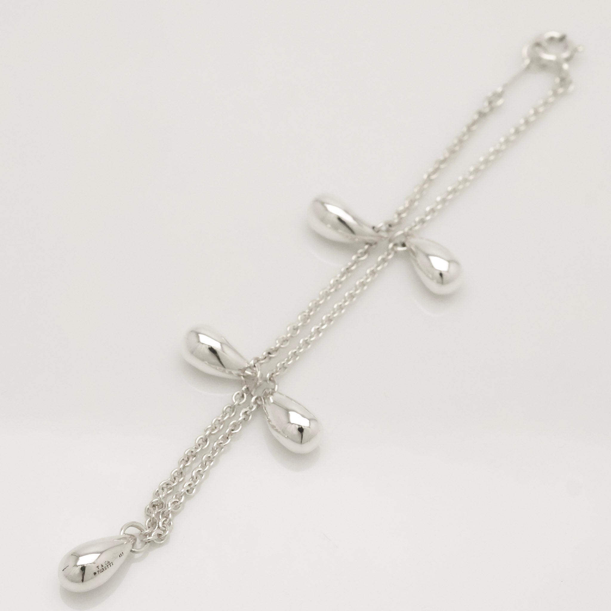 Tiffany & Co. Peretti Five 5 Teardrop Bracelet Sterling Silver 925
