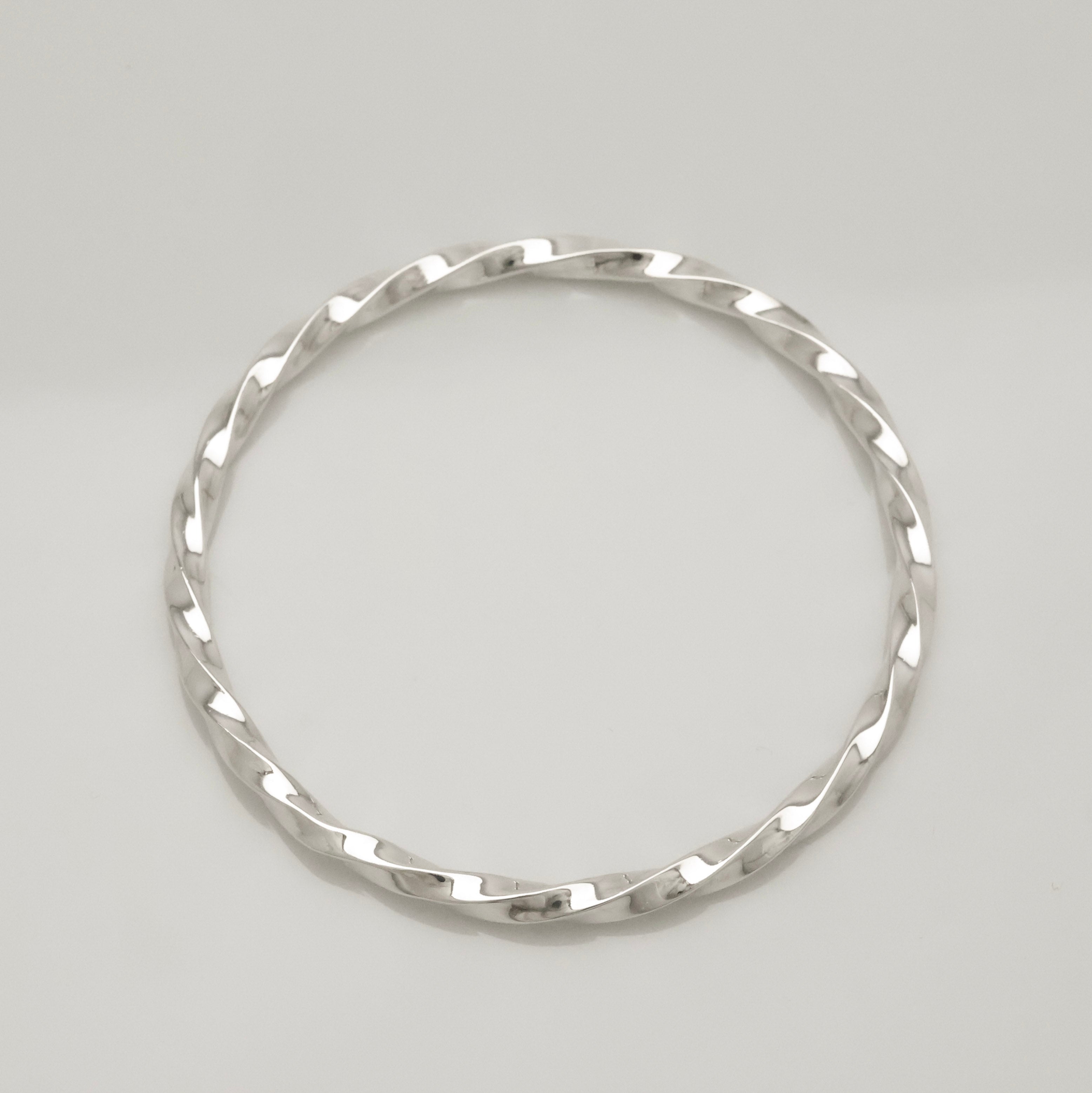 Tiffany & Co. Twist Knife Edge Bangle Bracelet Sterling Silver 925