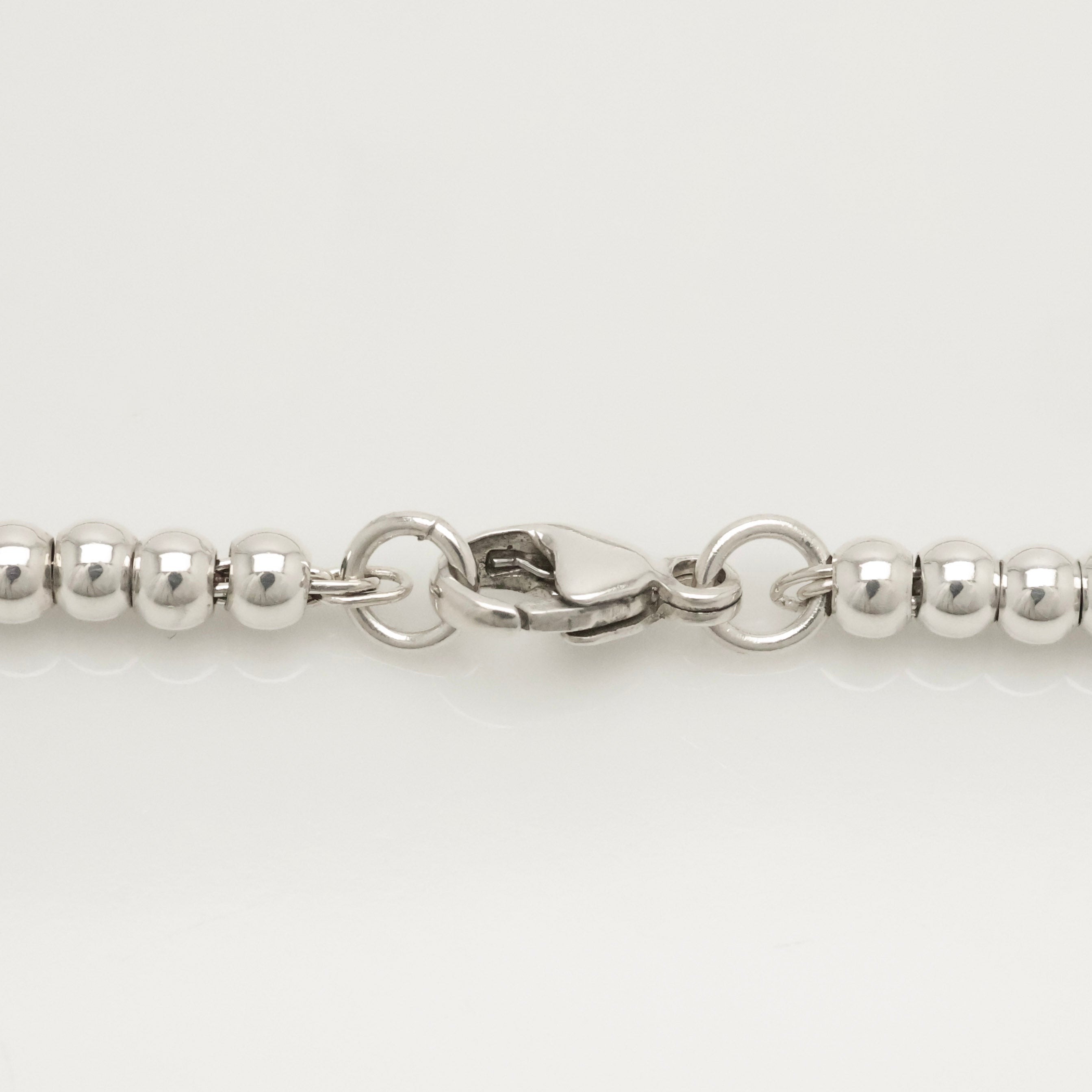 Tiffany & Co. 1837 Mini Padlock Bead Bracelet Sterling Silver 925