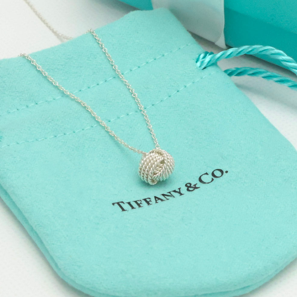 Tiffany & Co. Somerset Twist Knot Mesh Necklace Sterling Silver 925