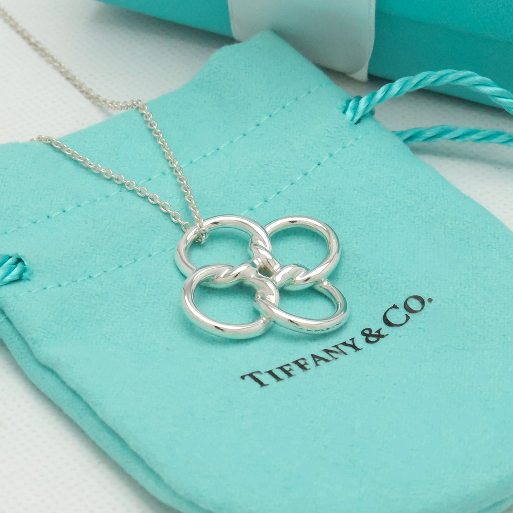 Tiffany & Co. Quadrifoglio Four Leaf Clover Necklace Sterling Silver 925
