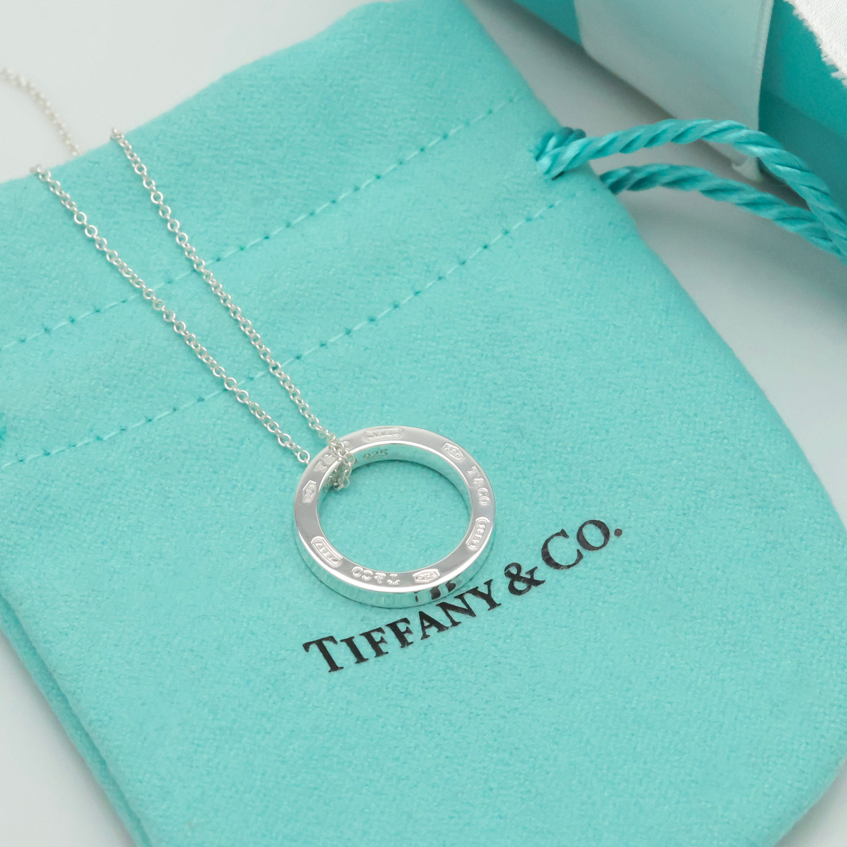 Tiffany & Co. Round Circle Pendant Necklace Sterling Silver 925