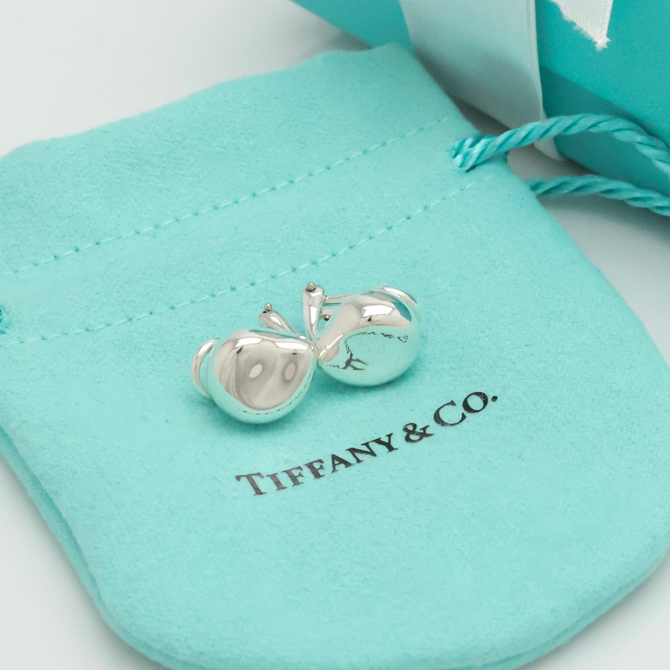  Tiffany & Co. Elsa Peretti Nugget Clip-On Earrings Sterling Silver 925 
