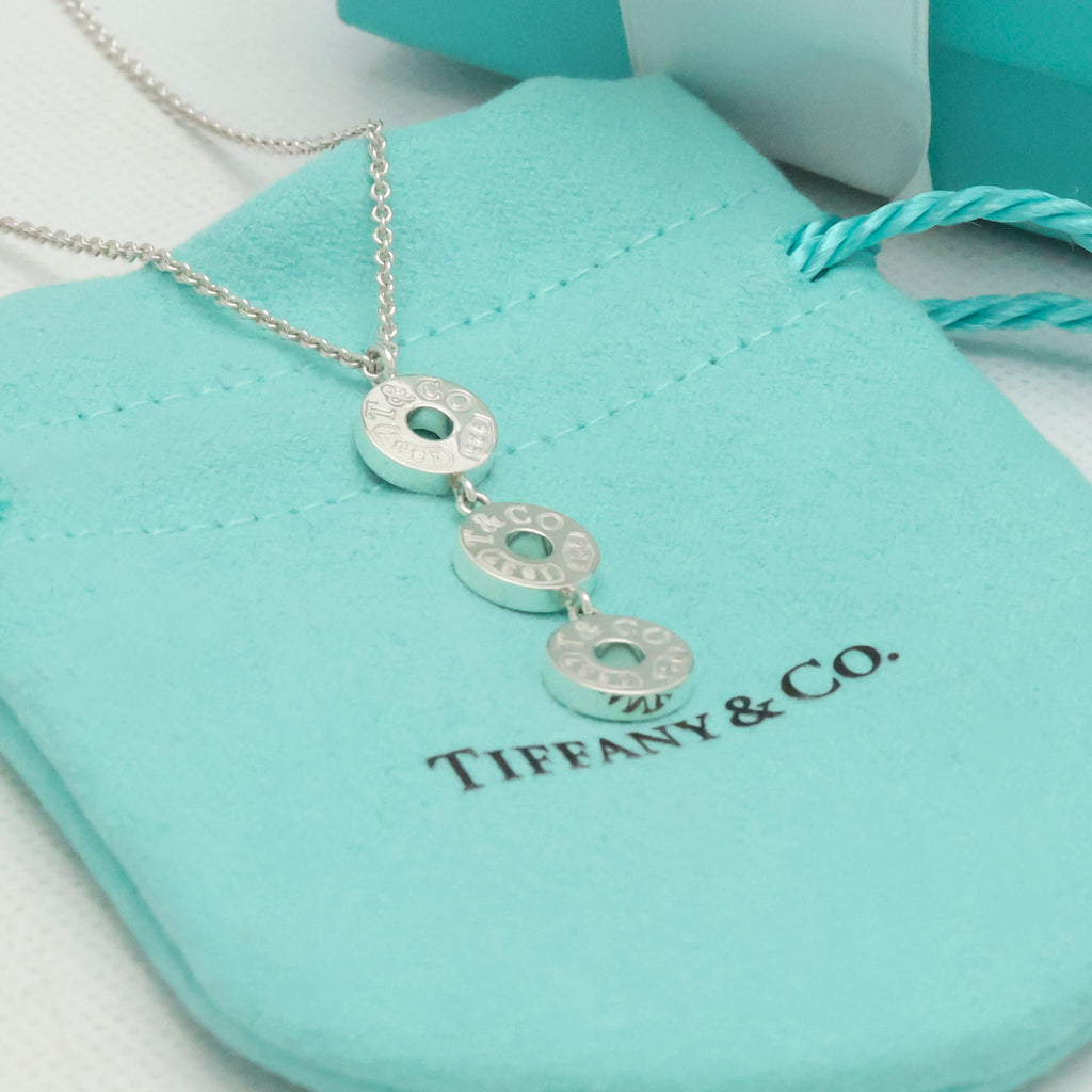 Tiffany & Co. 1837 Triple 3 Circle Pendant Necklace Sterling Silver 925