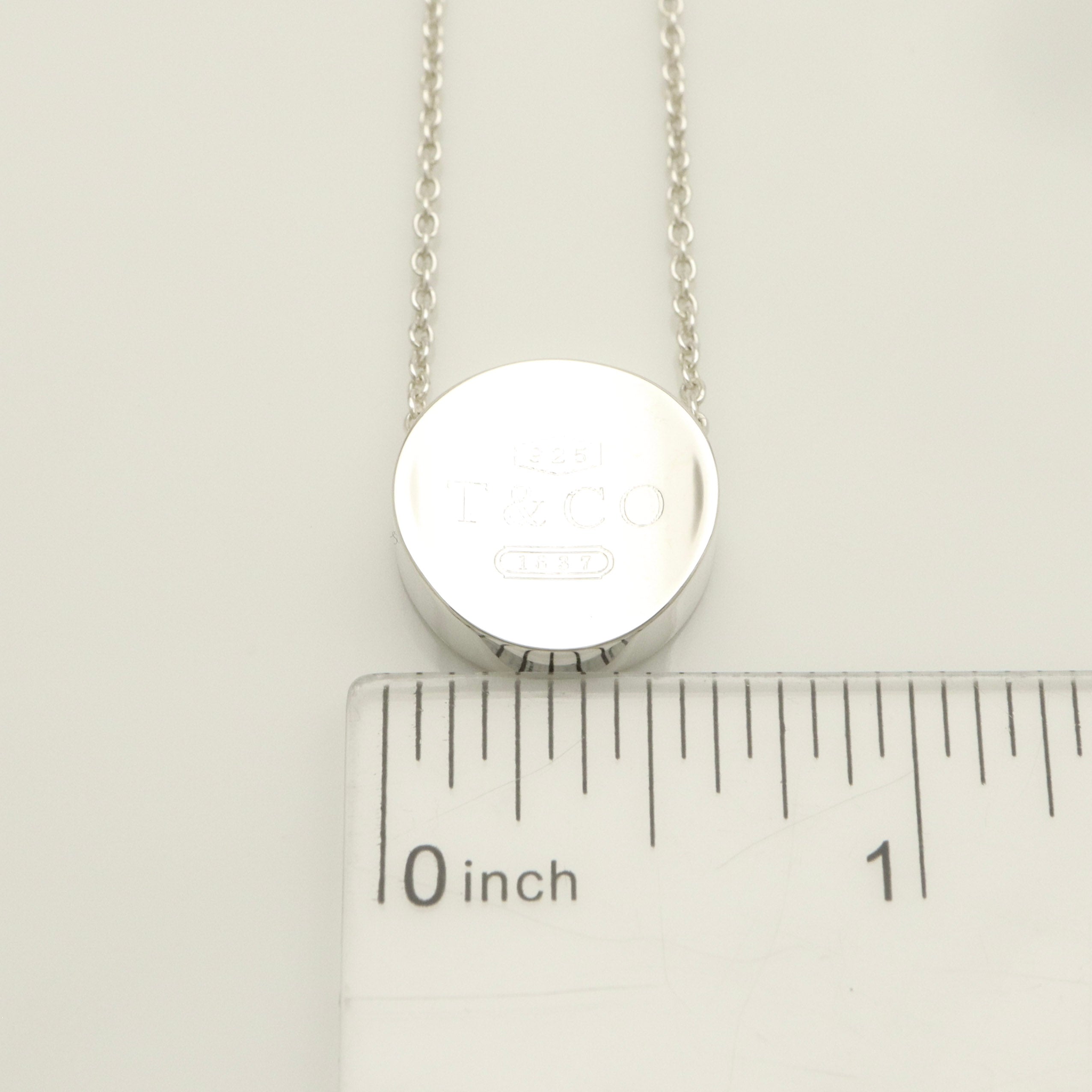 Tiffany & Co. 1837 Concave Circle Necklace Sterling Silver 925