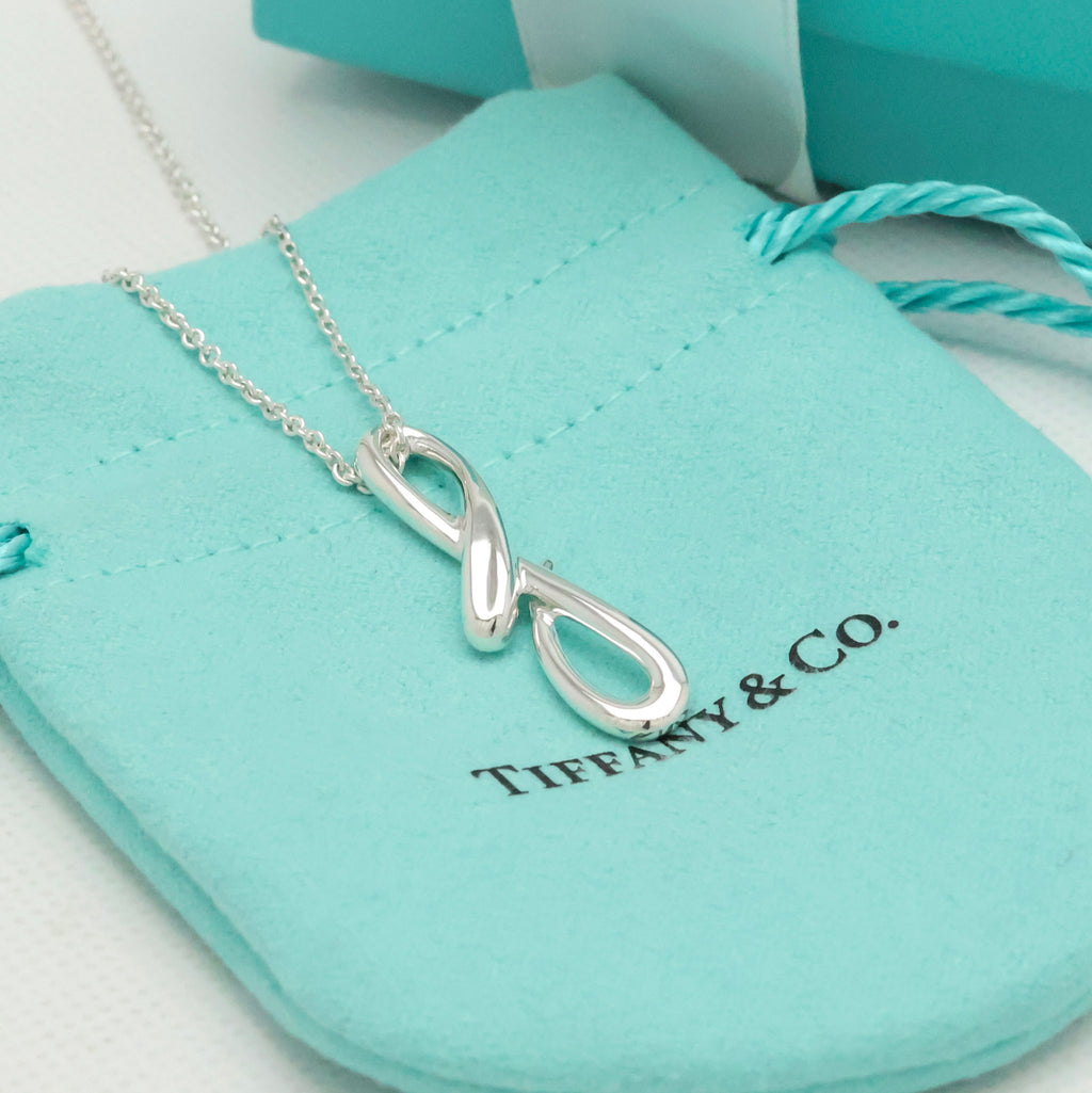 Tiffany & Co. Initial Letter "F" Pendant Necklace Sterling Silver 925