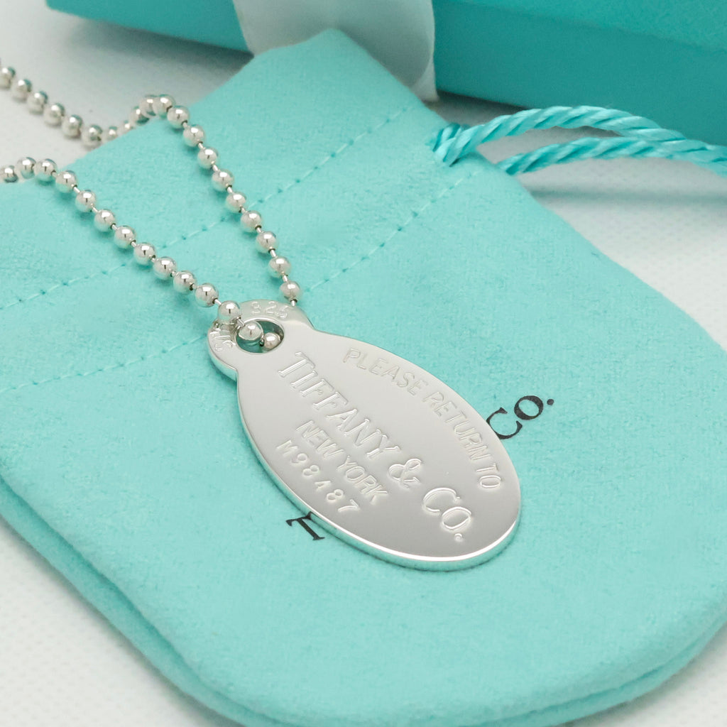 TIFFANY&Co.リターントゥ ティファニー オーバル タグ ボール チェーン ネックレス AG925