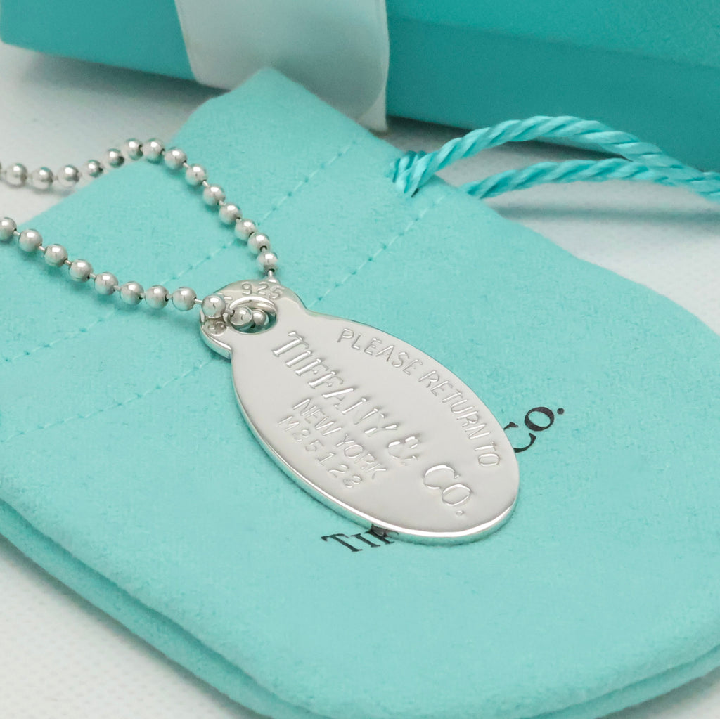 TIFFANY&Co.リターントゥ ティファニー オーバル タグ ボール チェーン ネックレス AG925