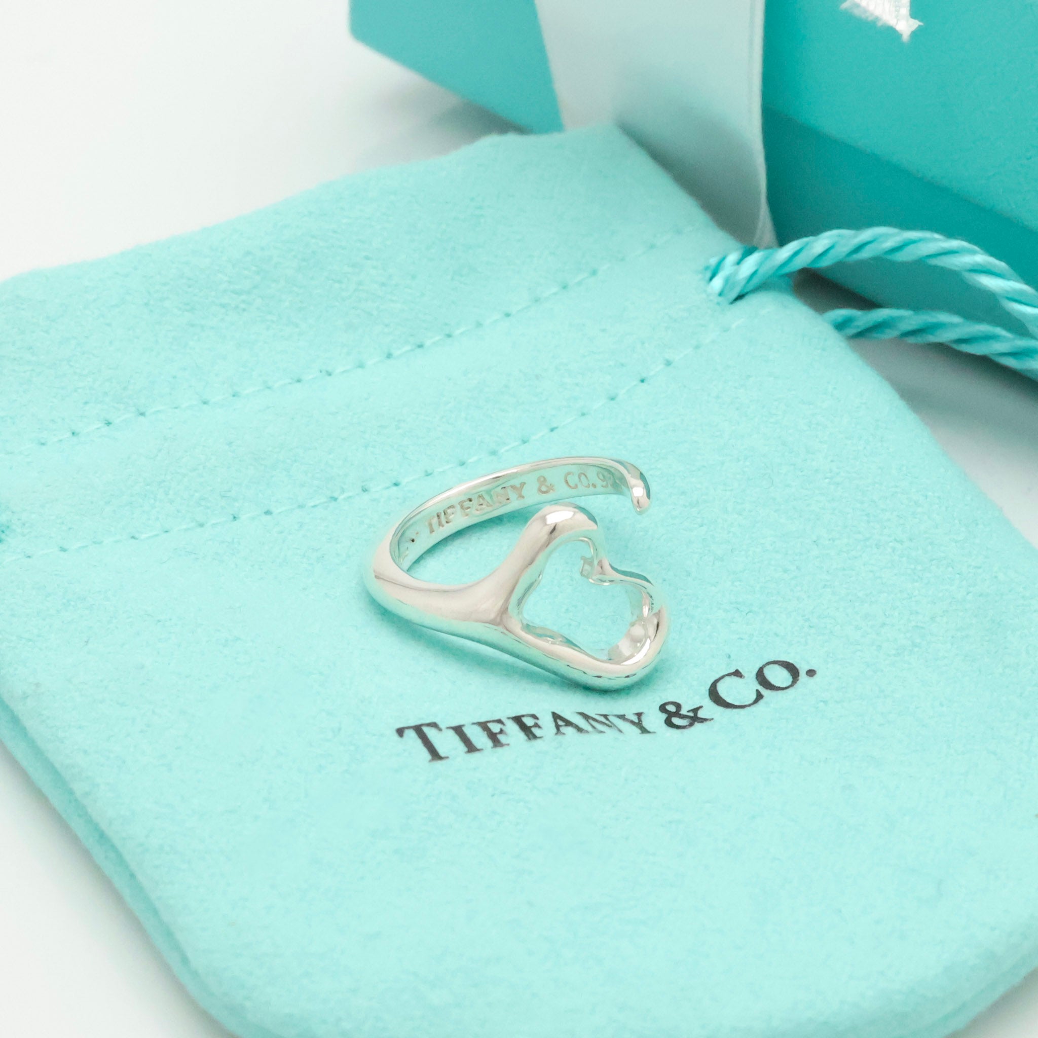 Tiffany & Co. Peretti Open Heart Ring Sterling Silver 925