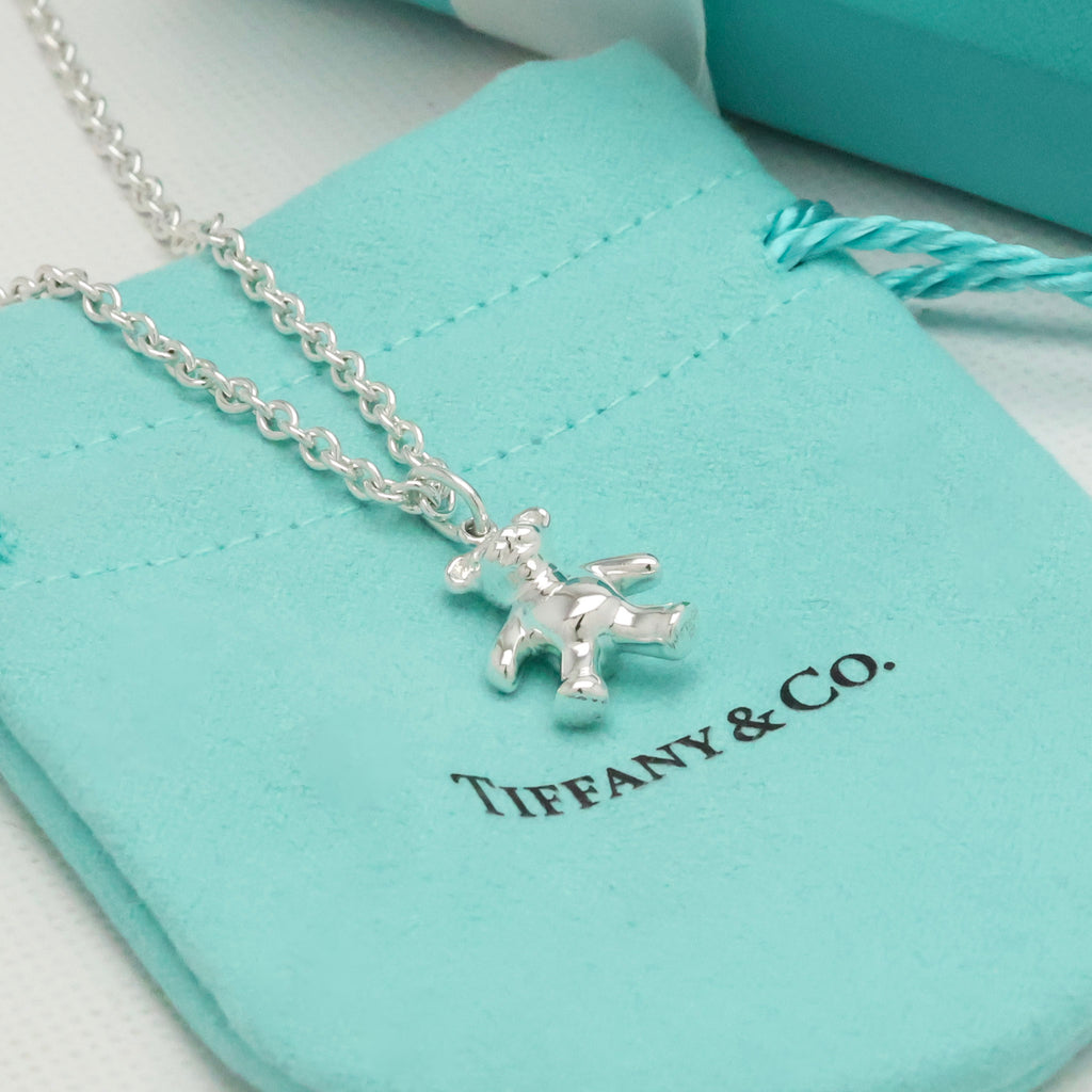 Tiffany & Co. Teddy Bear Pendant Necklace Sterling Silver 925 