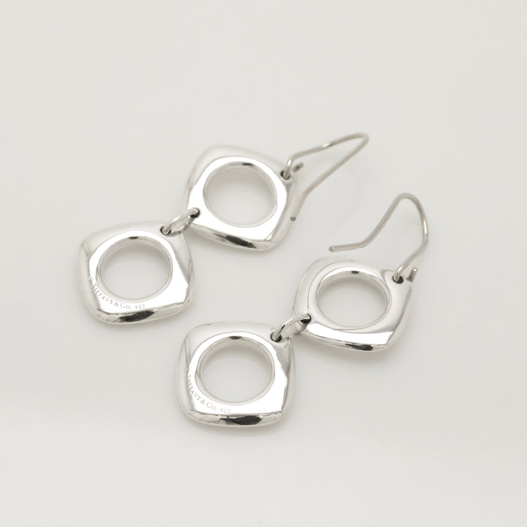 TIFFANY&Co. ダブル クッション スクエア フック ピアス AG925