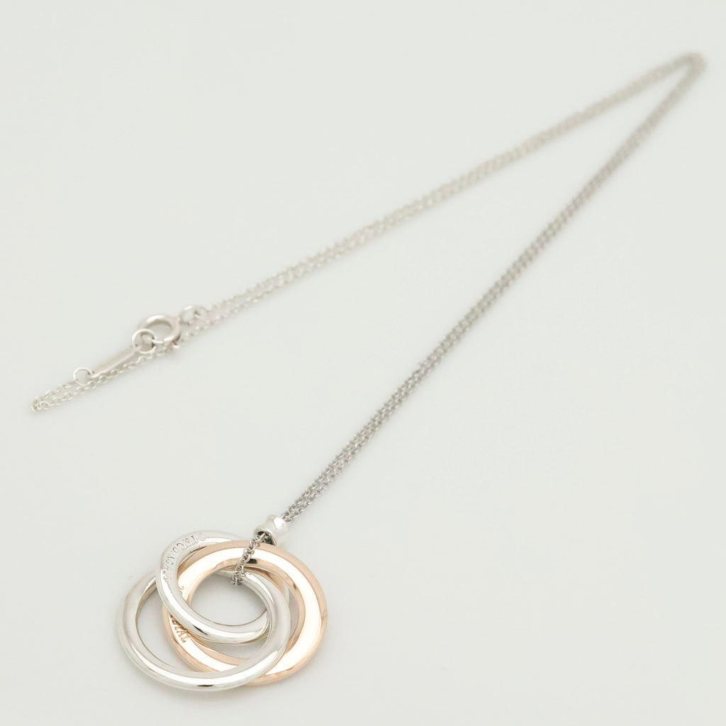 Tiffany & Co. 1837 Interlocking Circles Necklace  Sterling Silver 925 & Rubedo