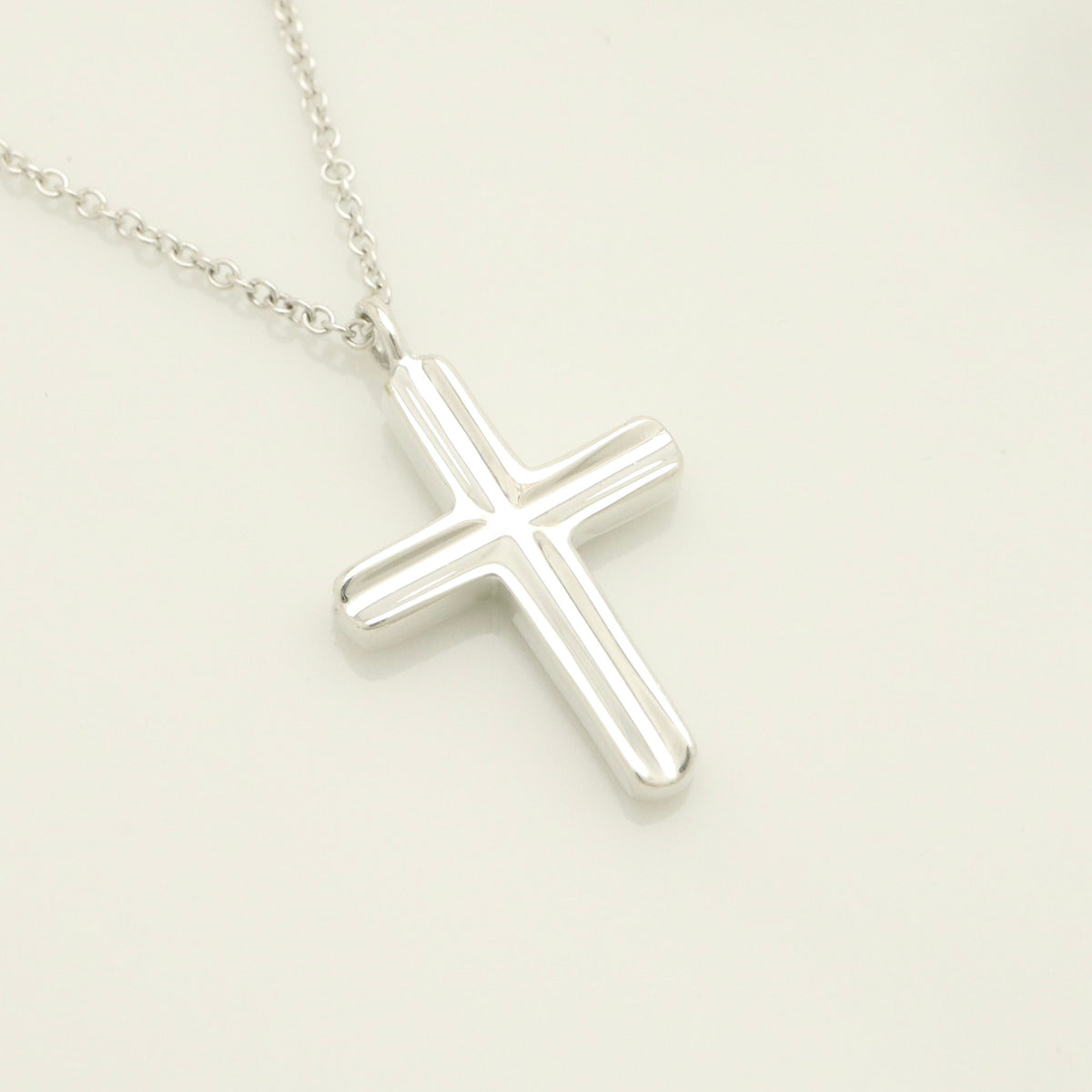  Tiffany & Co. Picasso Groove Cross Necklace Sterling Silver 925 