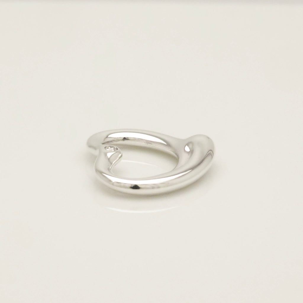 TIFFANY&Co. オープンハート 22mm 1P ダイヤモンド エルサペレッティ チャーム AG925