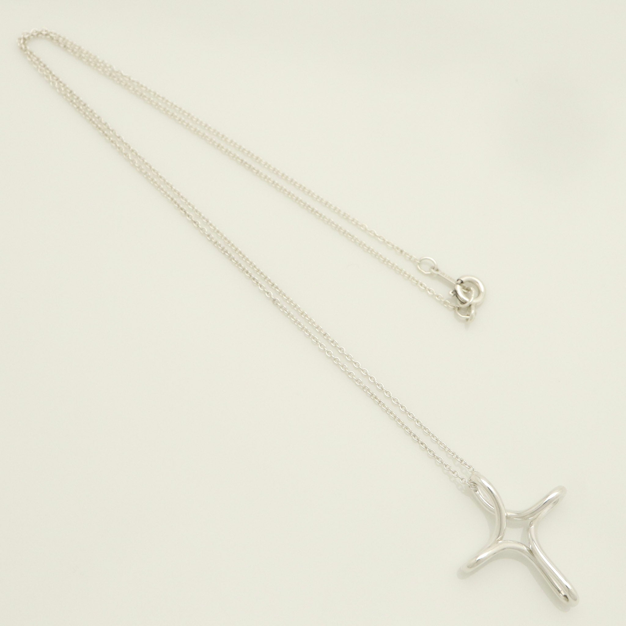 TIFFANY & Co. Open Cross Infinity Elsa Peretti Necklace  Sterling Silver 925