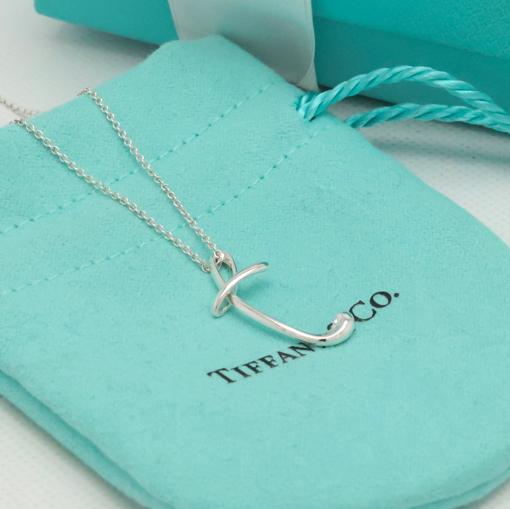 TIFFANY&Co. ノーツ レター T イニシャル  ネックレス AG925