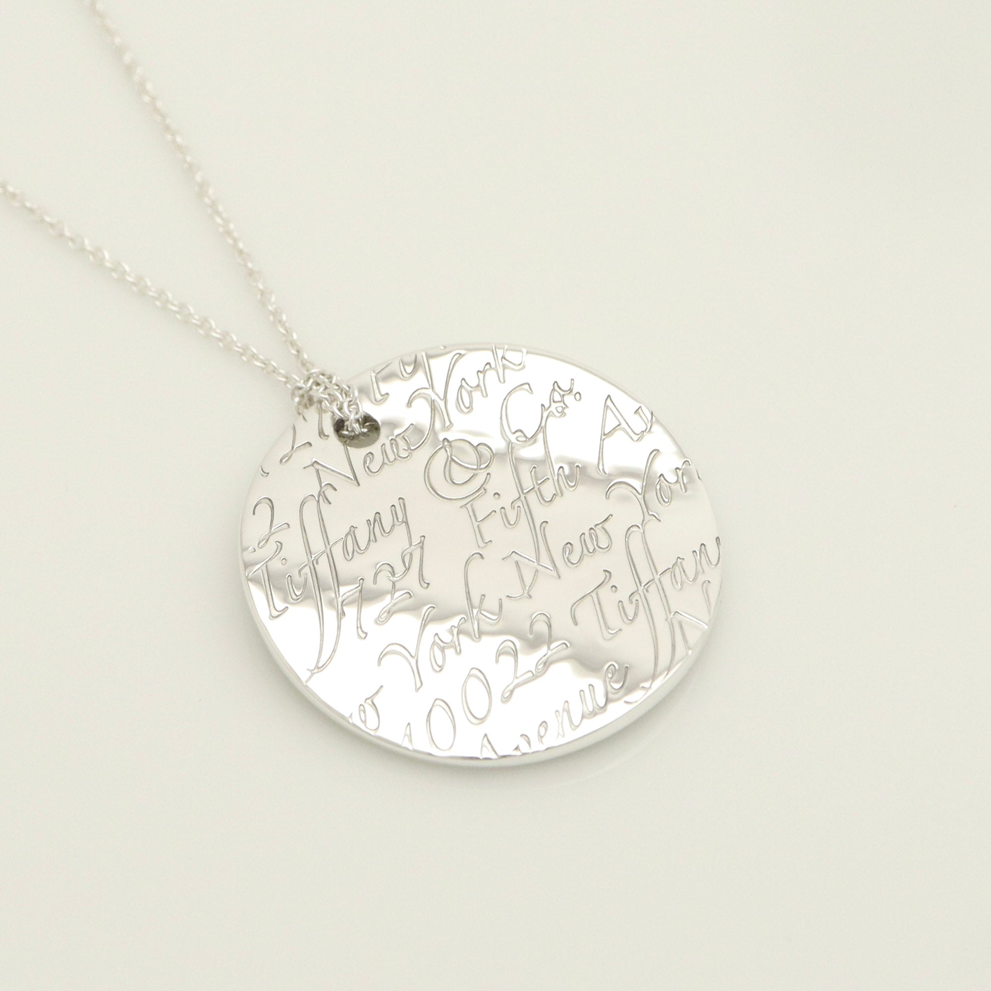 TIFFANY&Co. ノーツ ラウンド プレート ネックレス AG925