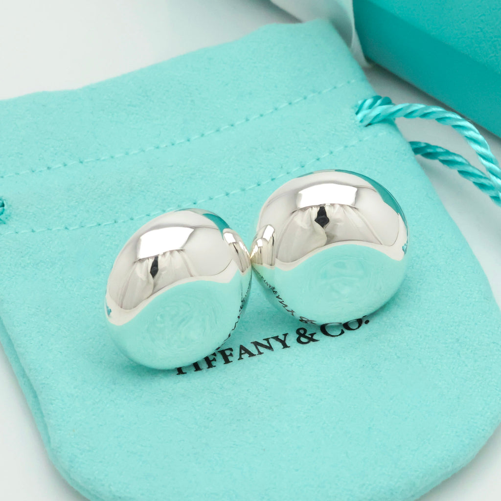 Tiffany & Co. Peretti LARGE Nugget Clip-On Earrings Sterling Silver 925