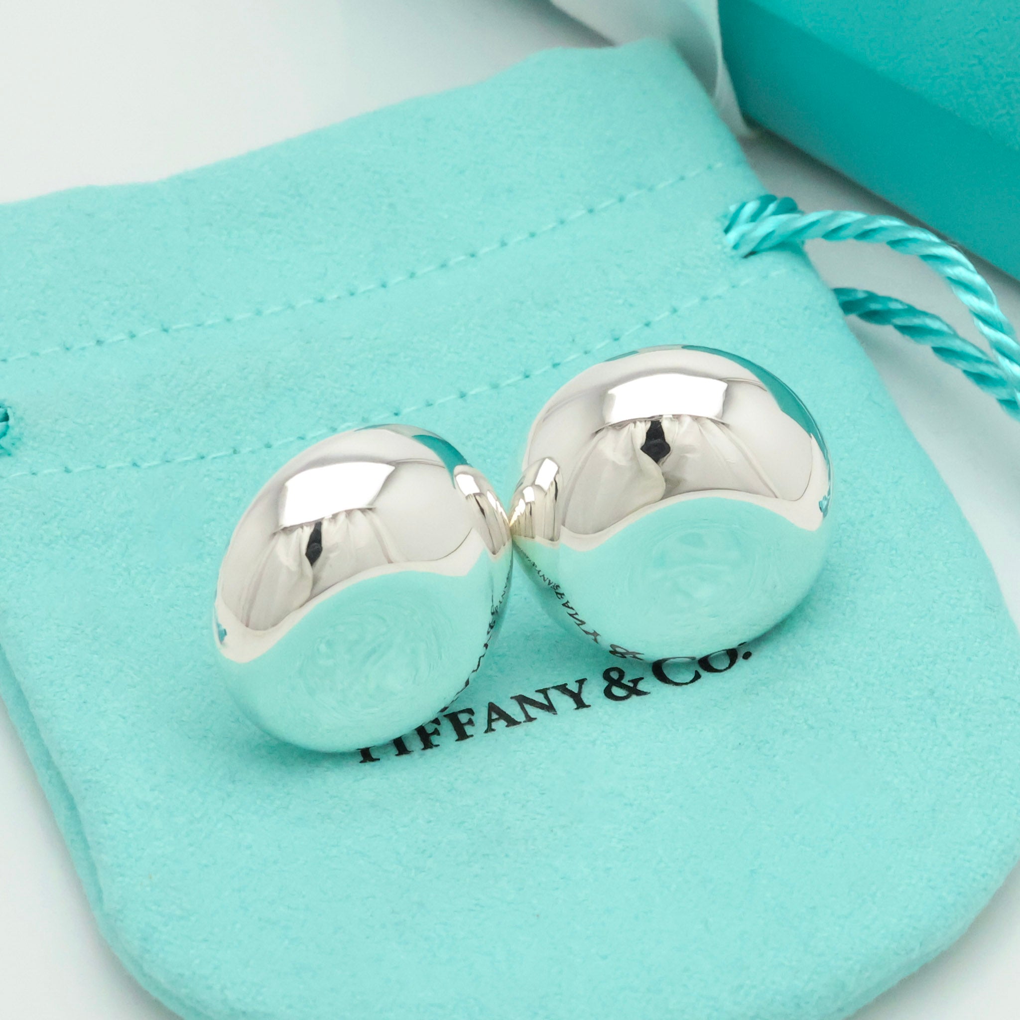 Tiffany & Co. Peretti LARGE Nugget Clip-On Earrings Sterling Silver 925