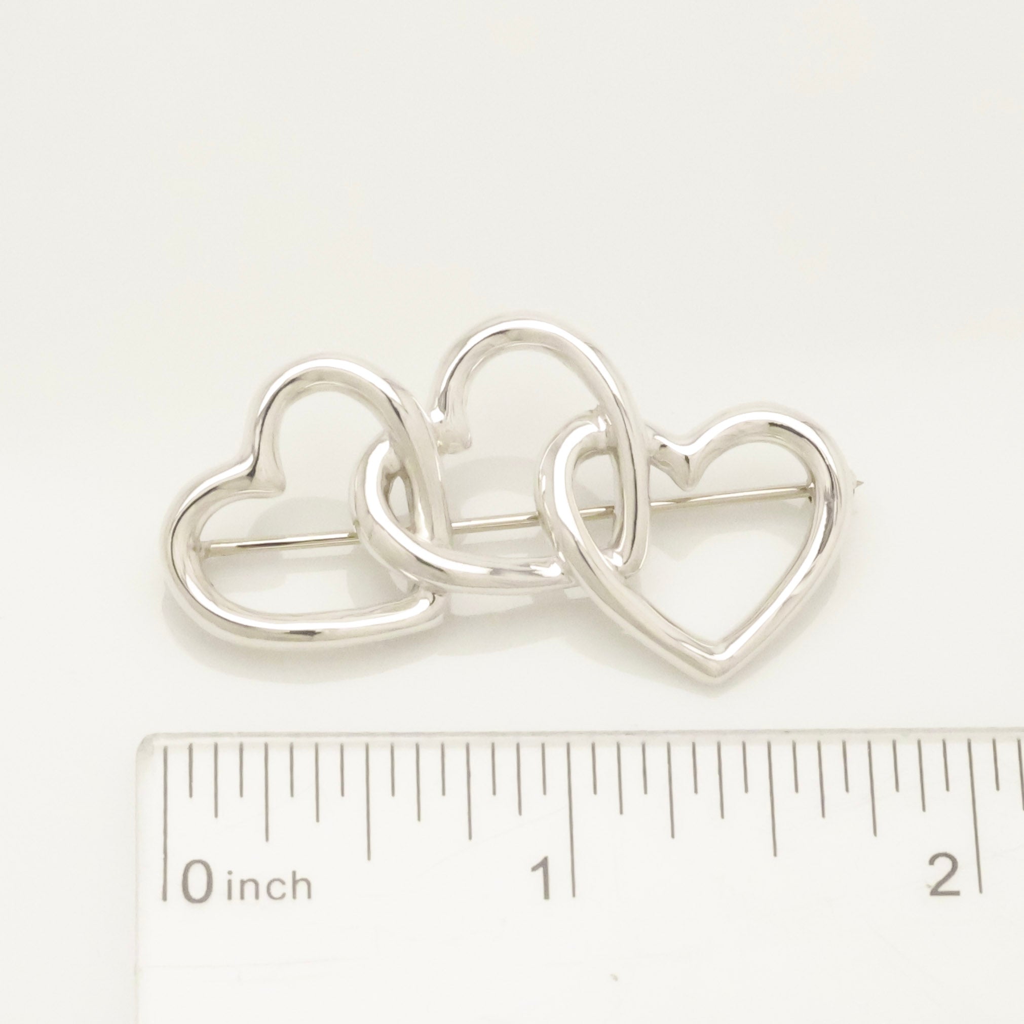 TIFFANY&Co. トリプル オープン ハート ピン ブローチ AG925