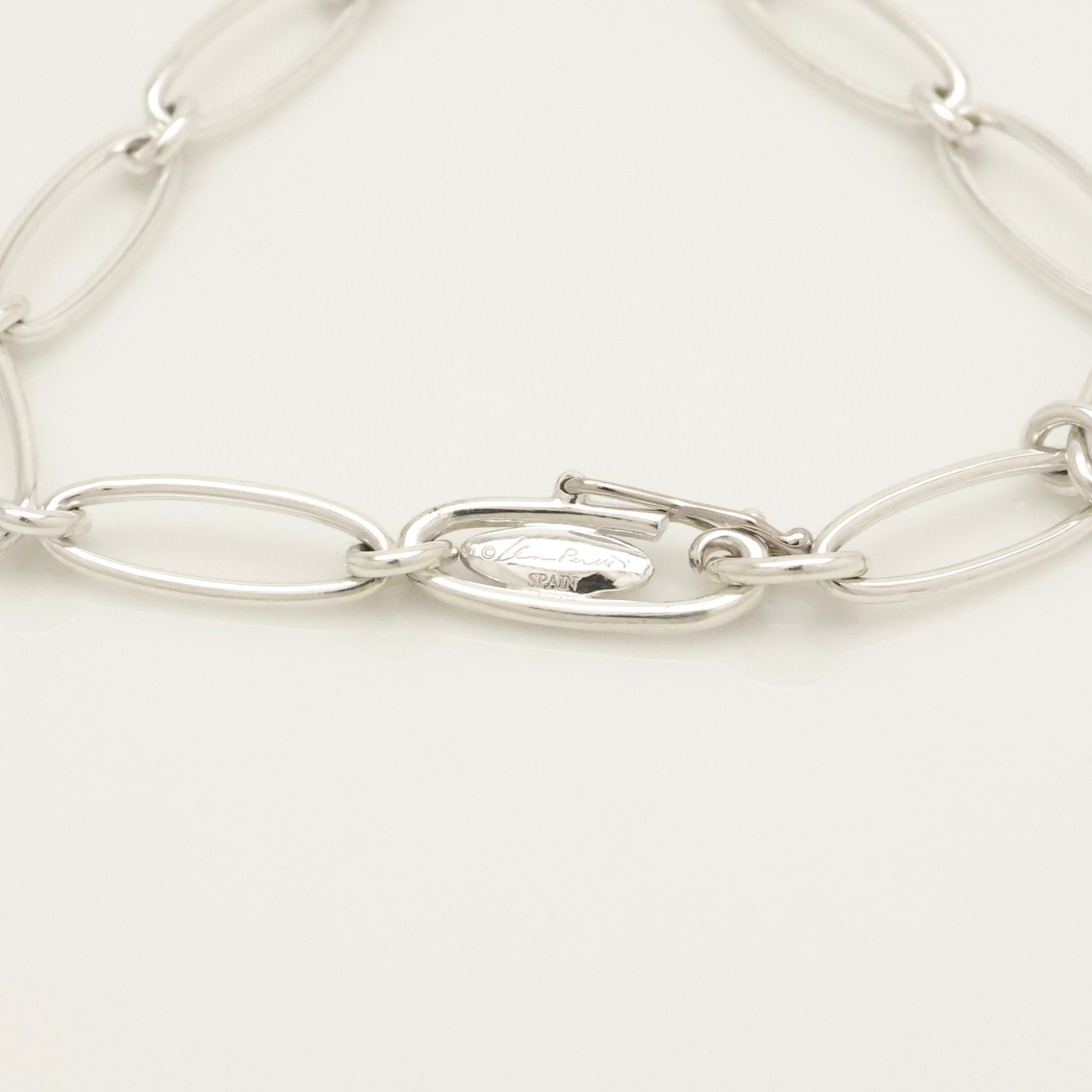 TIFFANY&Co. オープン ハート 22mm エルサペレッティ オーバル リンク チェーン ブレスレット AG925
