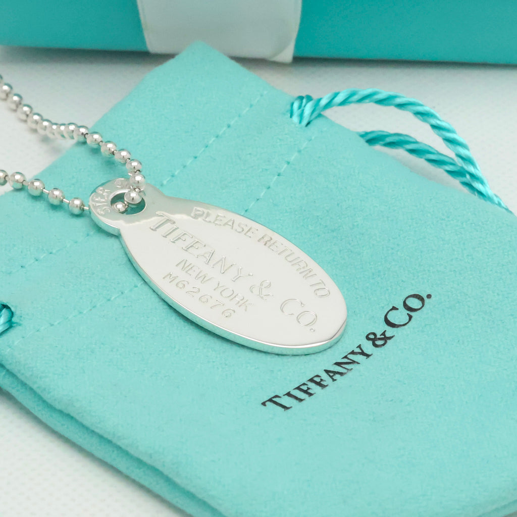 TIFFANY&Co.リターントゥ ティファニー オーバル タグ ボール チェーン ネックレス AG925