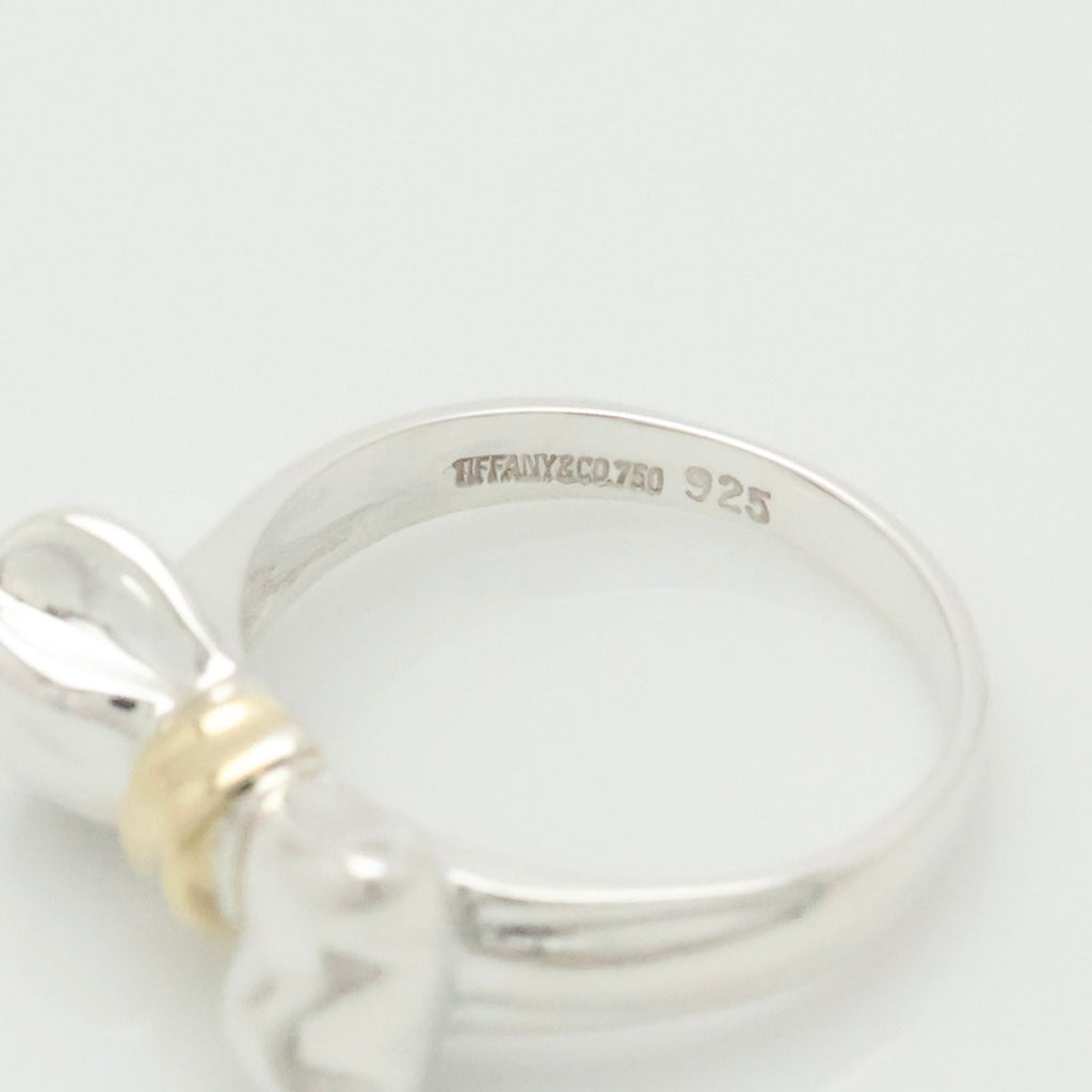 TIFFANY&Co. リボン コンビ リング 11号 AG925 AU750