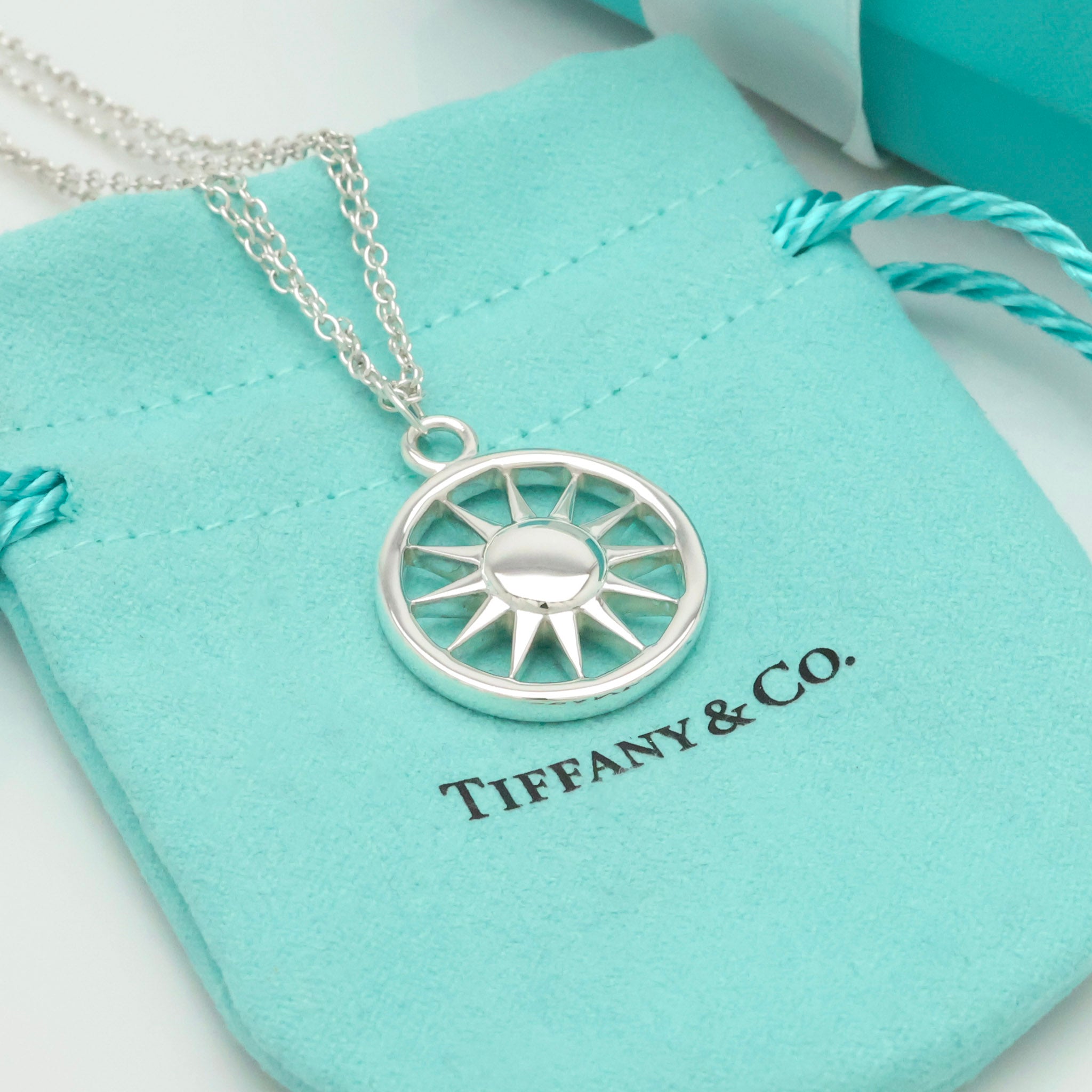 TIFFANY&Co. サン 太陽 ダブル チェーン ネックレス AG925