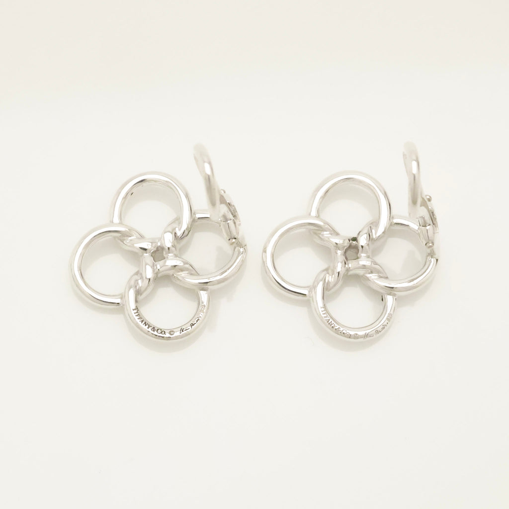 Tiffany & Co. Quadrifoglio Four Leaf Clover Clip-On Earrings Sterling Silver 925