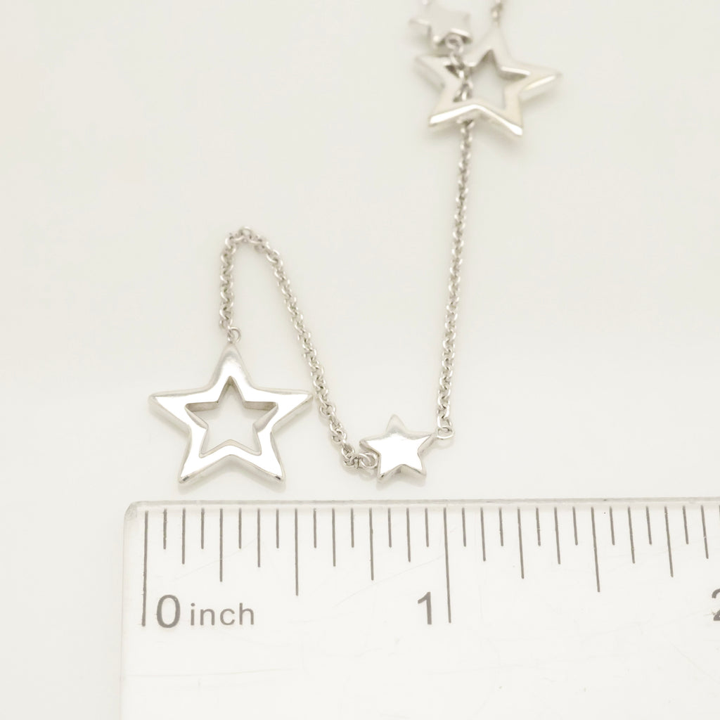 Tiffany & Co. Star Link Lariat Necklace Pendant Sterling Silver 925
