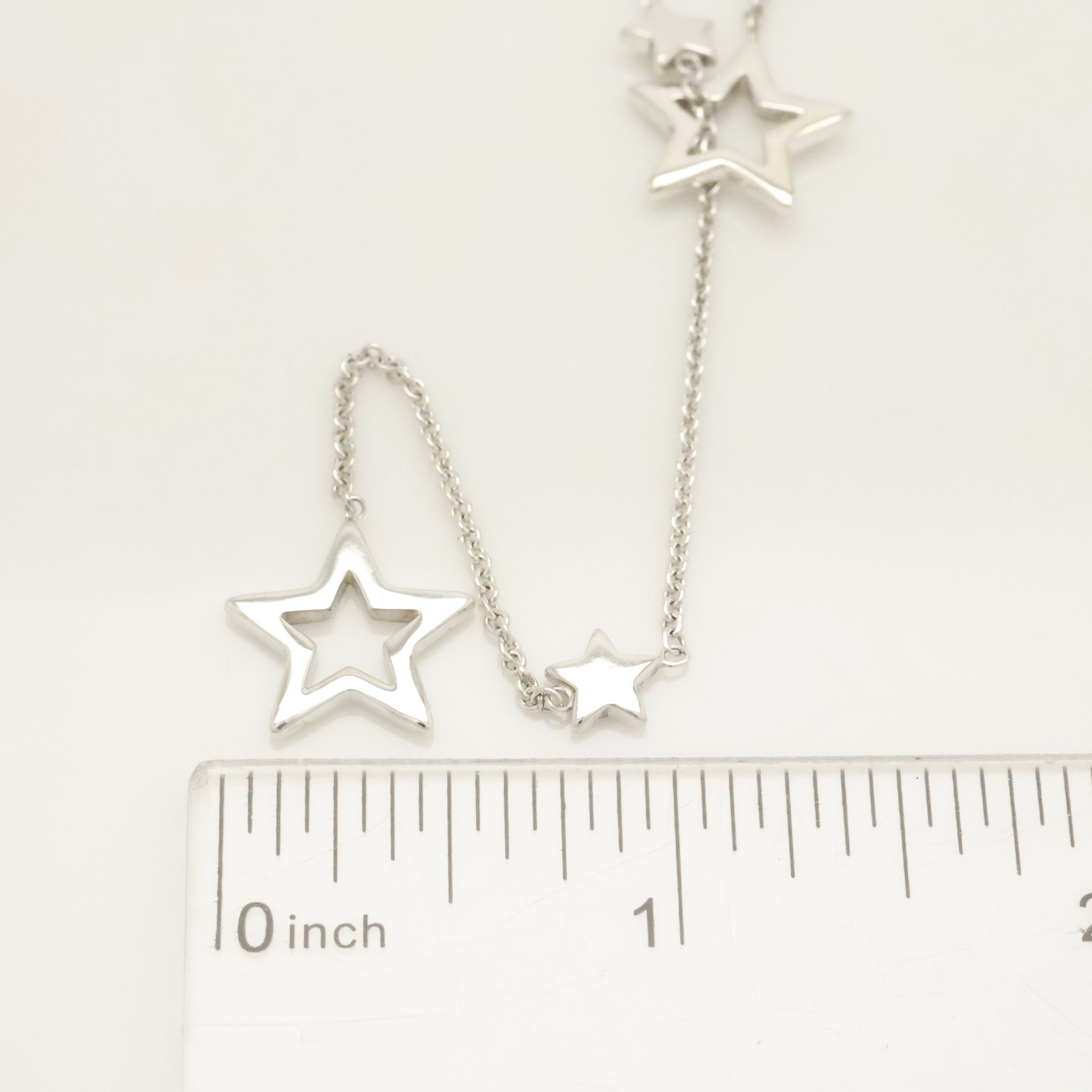 Tiffany & Co. Star Link Lariat Necklace Pendant Sterling Silver 925